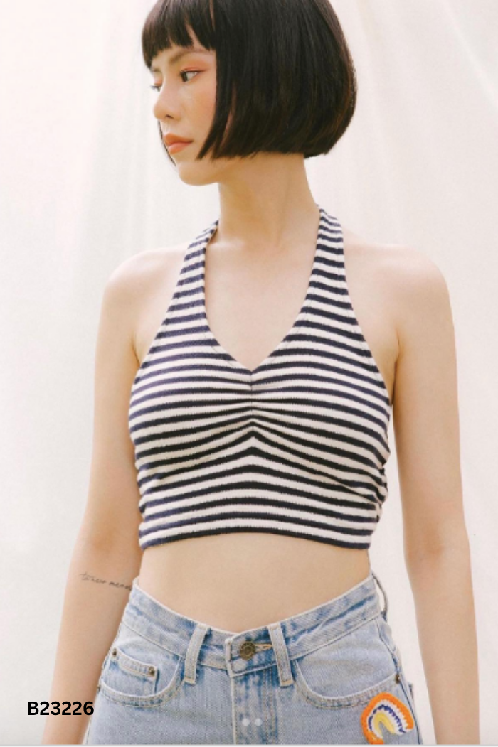 Áo LIBE be sọc xanh than