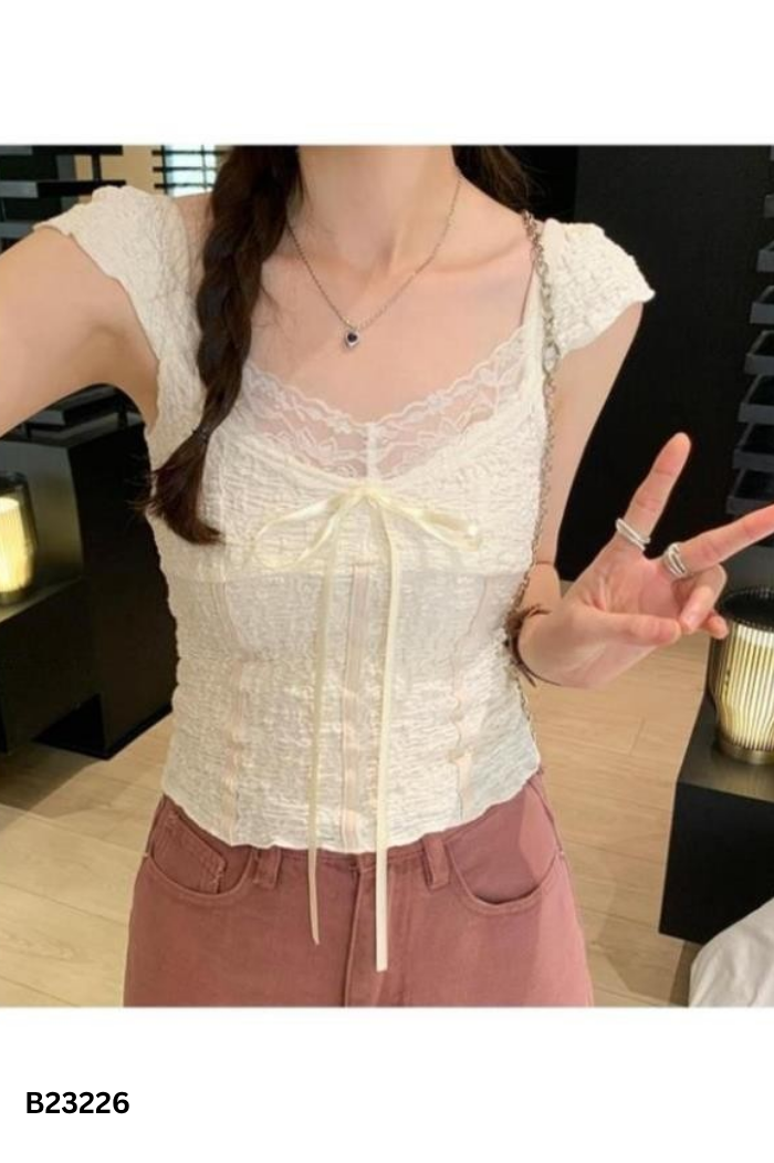 NEWTAG Áo kiểu be nhăn