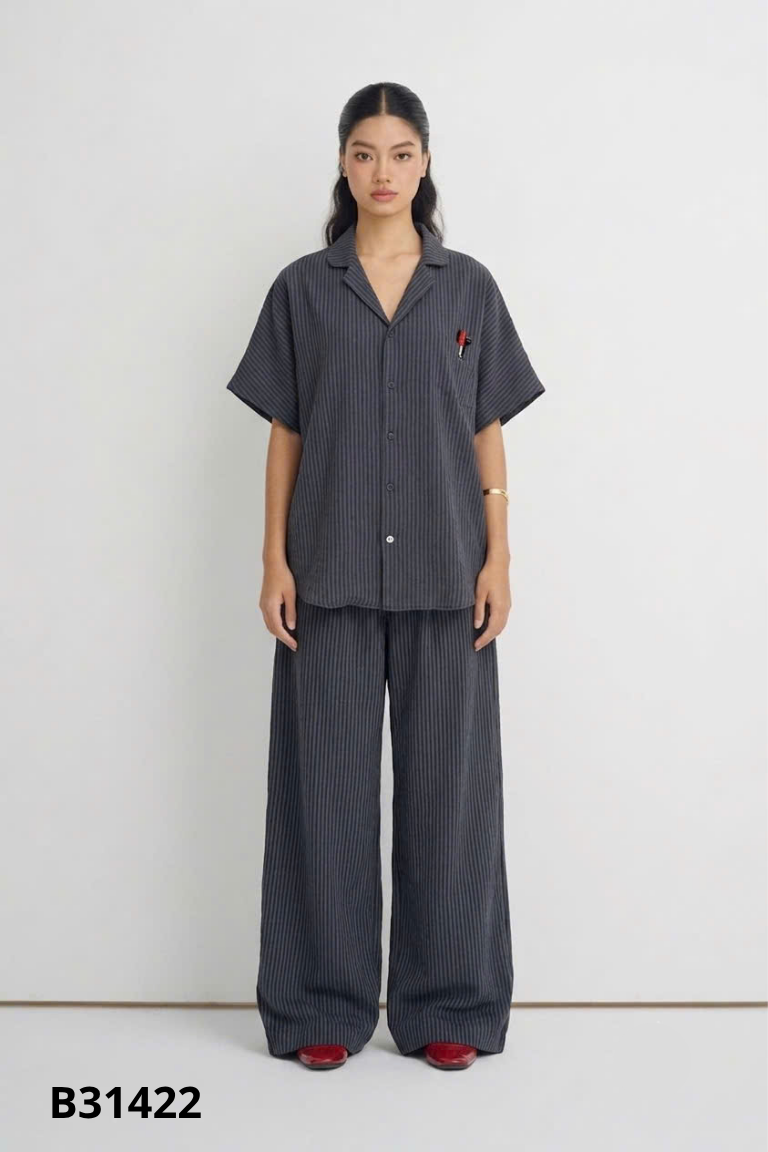 Set đồ ngủ xám sọc