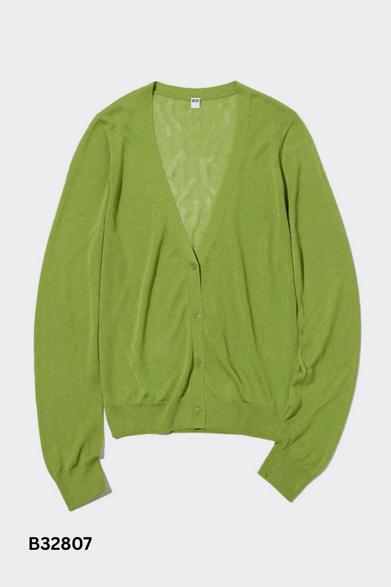 Cadigan UNIQLO xanh lá len mỏng