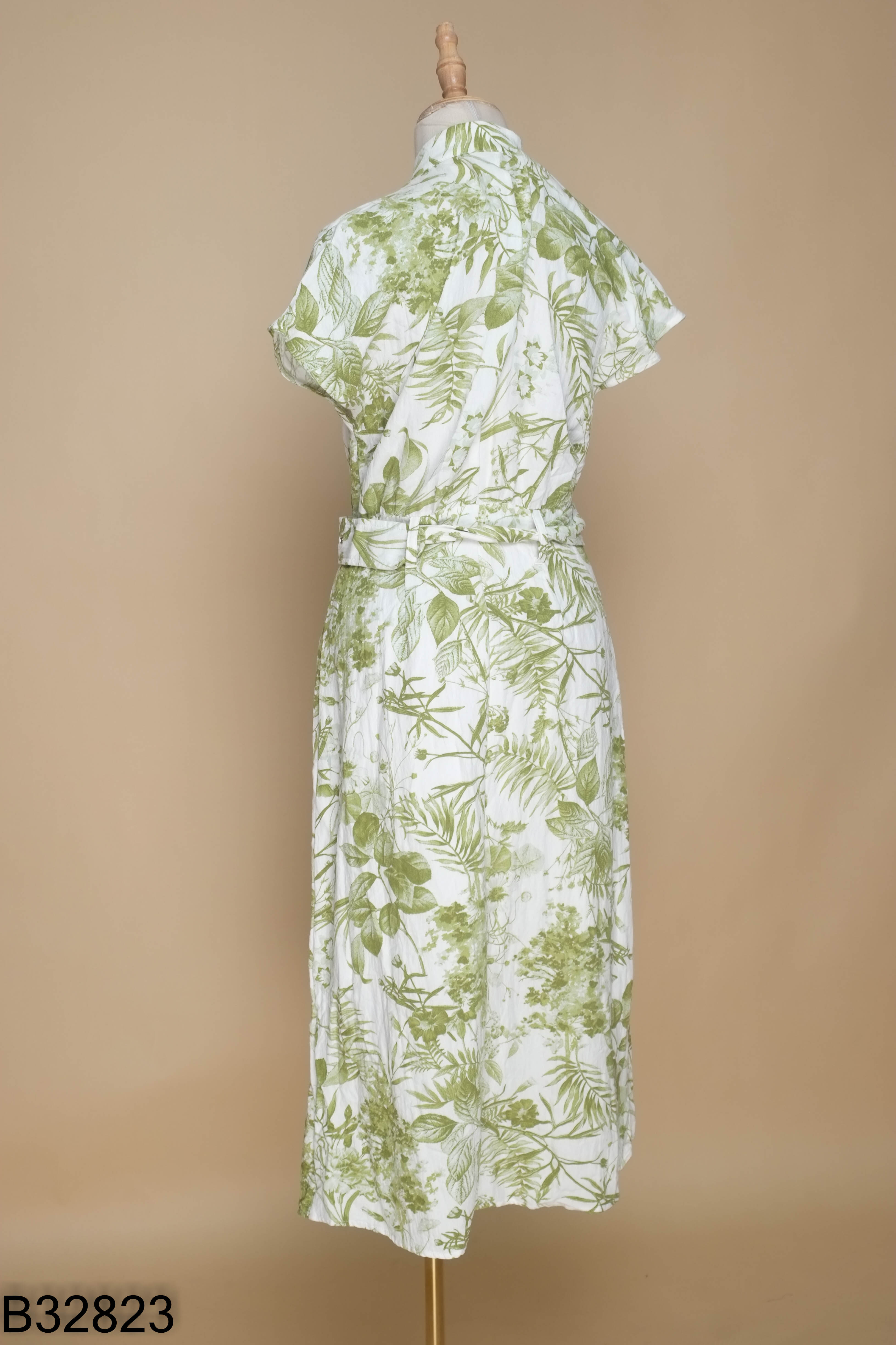 Váy WARE HOUSE linen be họa tiết xanh