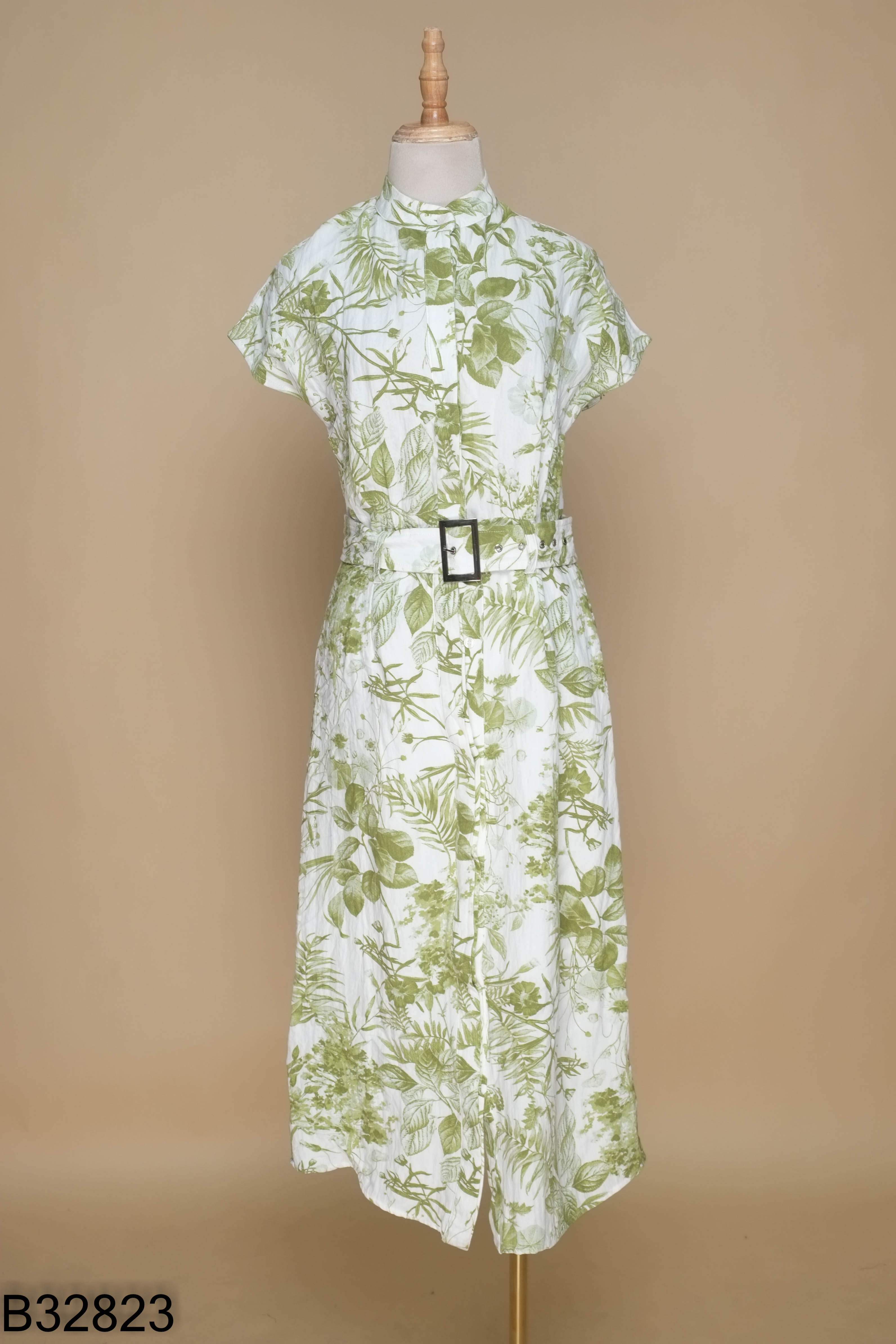 Váy WARE HOUSE linen be họa tiết xanh