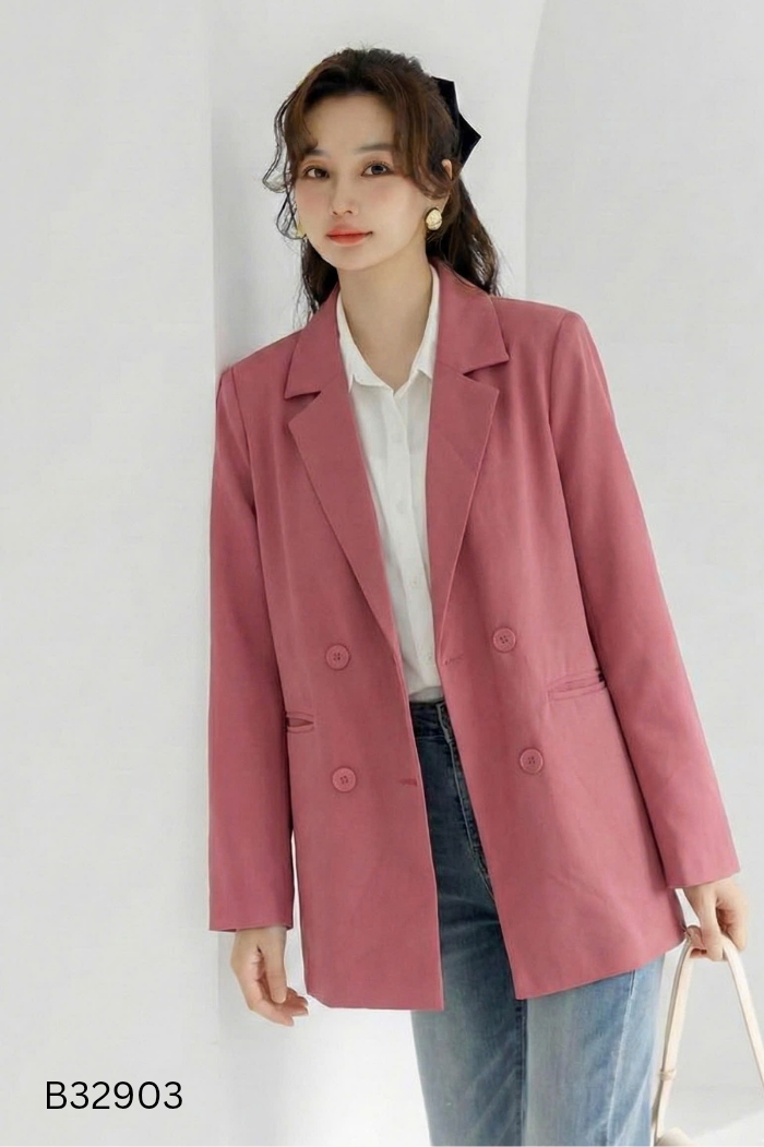 Áo khoác blazer hồng đậm