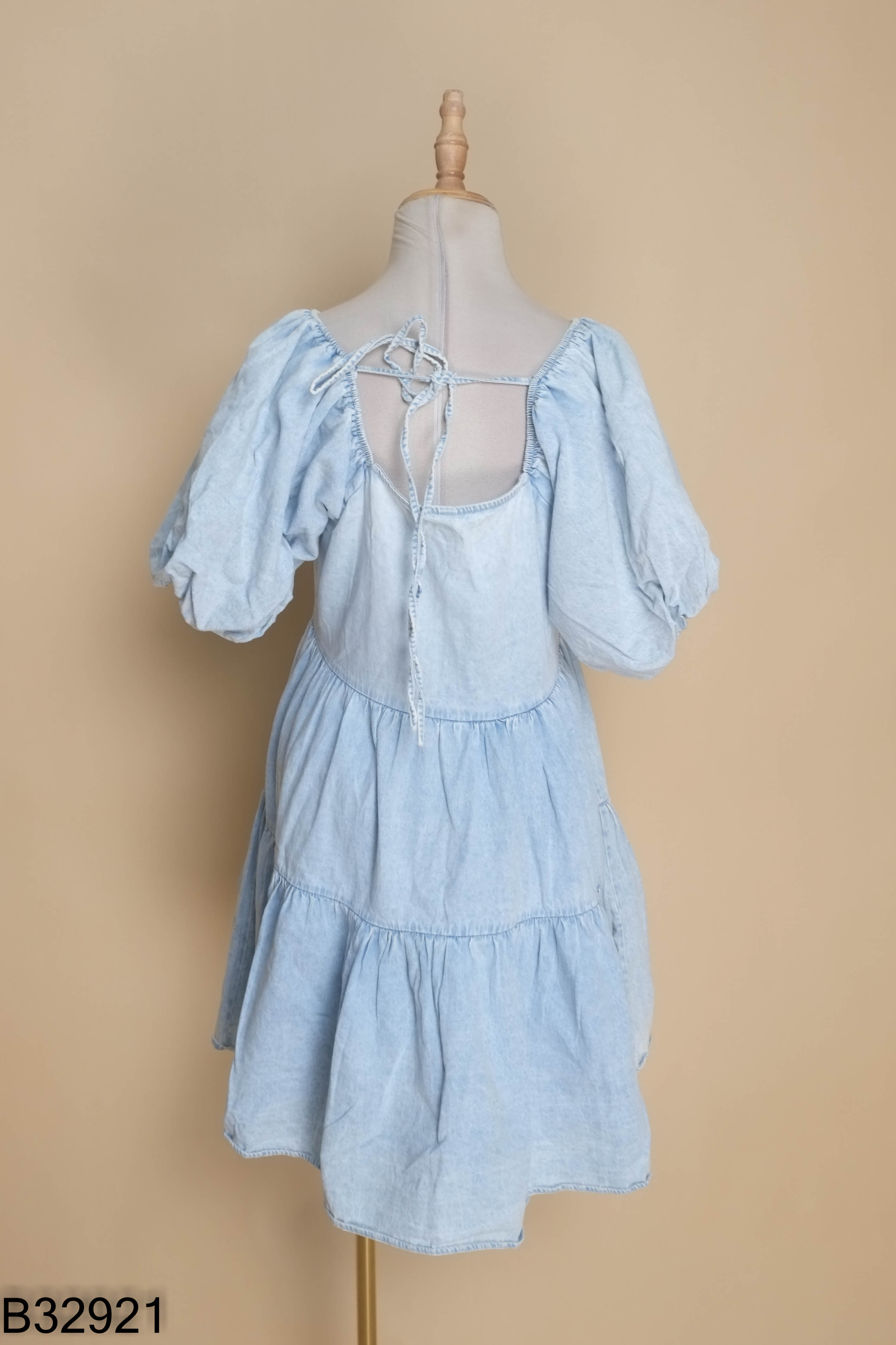 Váy babydoll jeans xanh nhạt