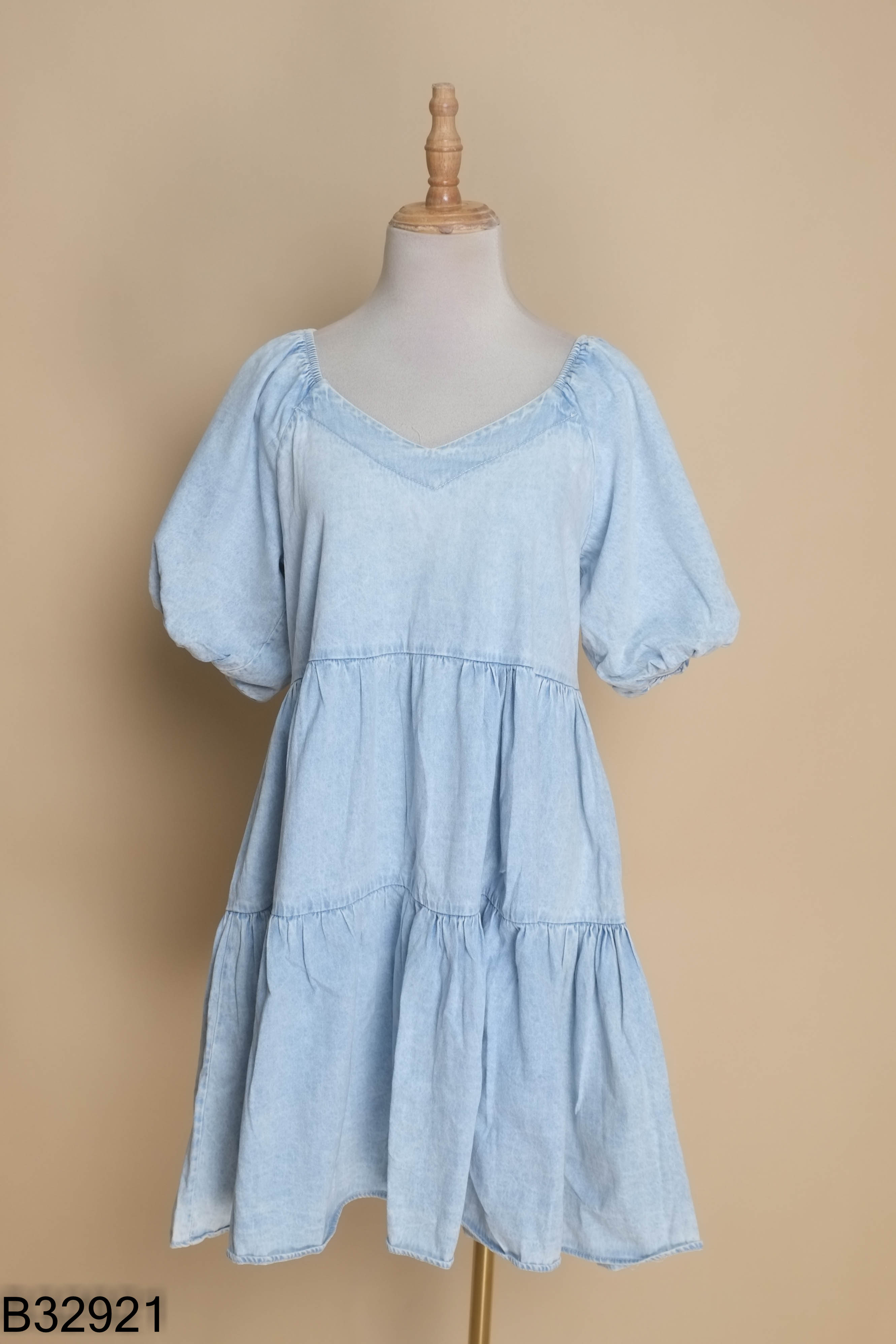 Váy babydoll jeans xanh nhạt