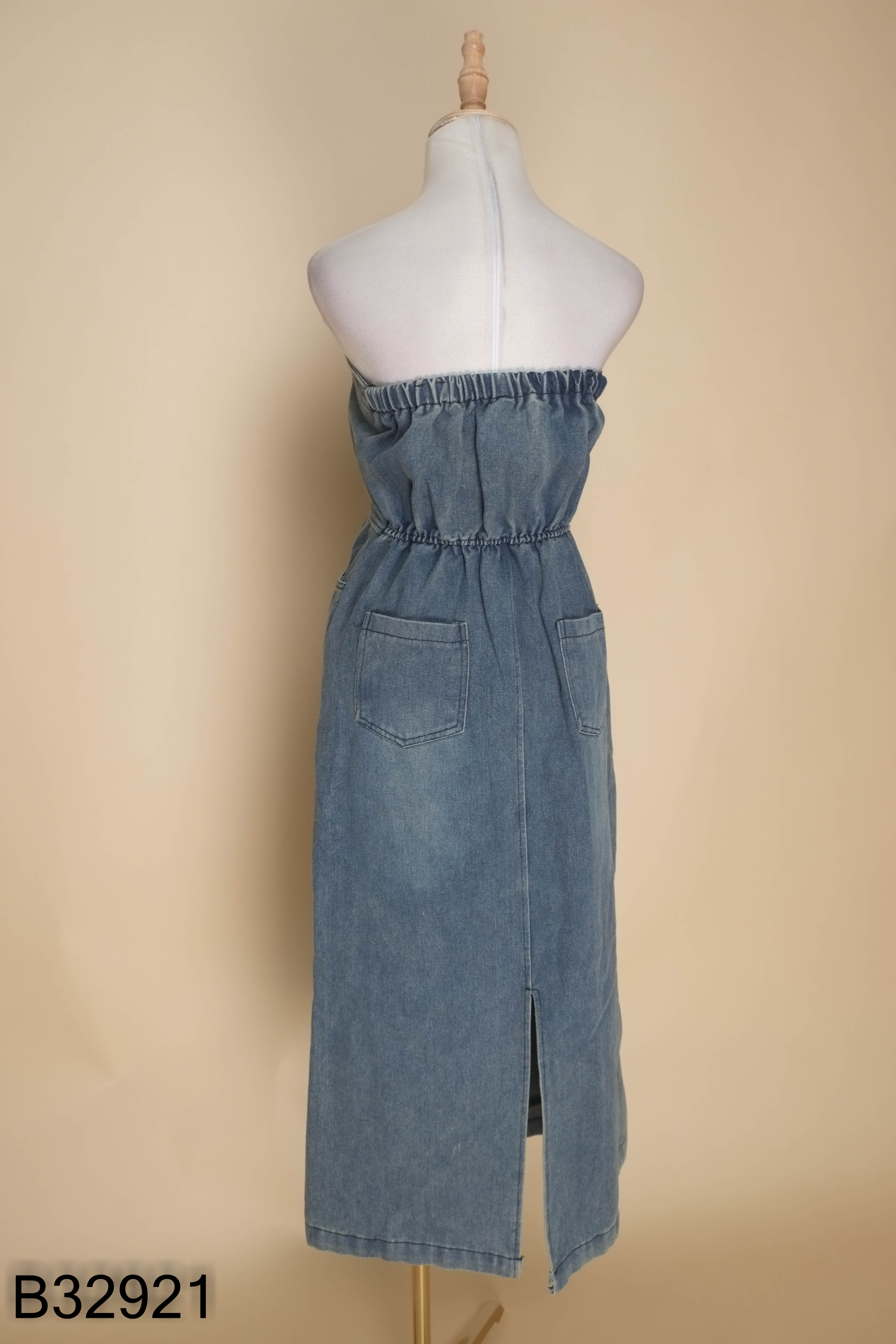 Váy quây jeans xanh