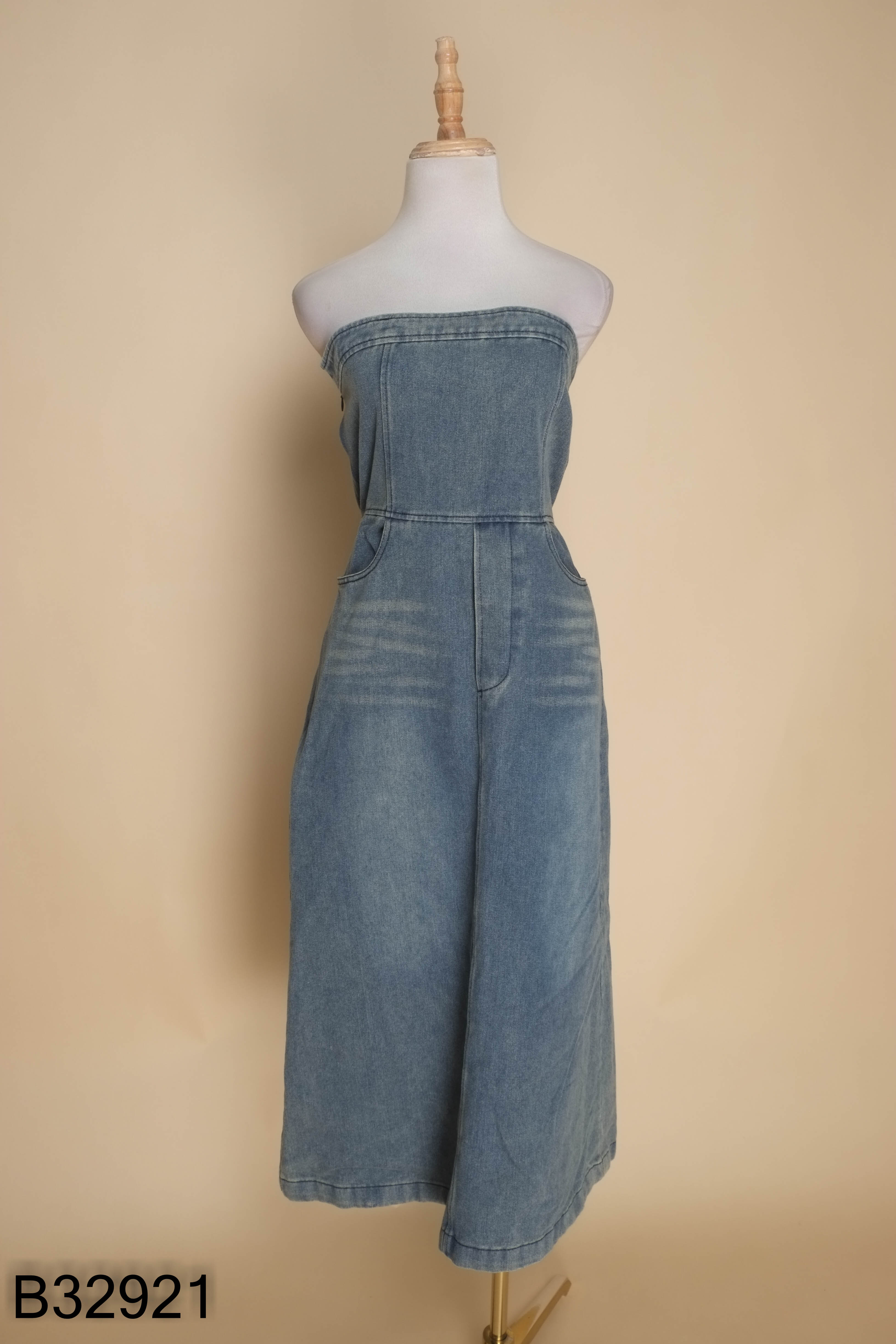 Váy quây jeans xanh