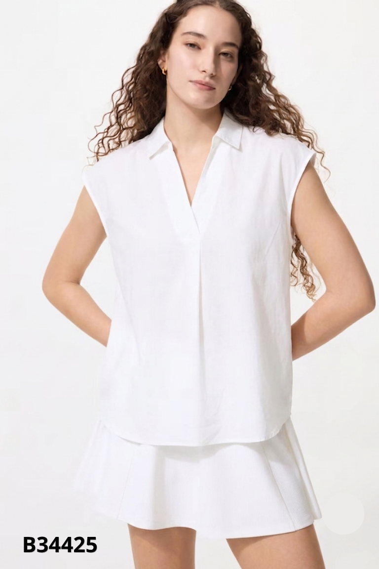 Áo sơ mi trắng UNIQLO không tay
