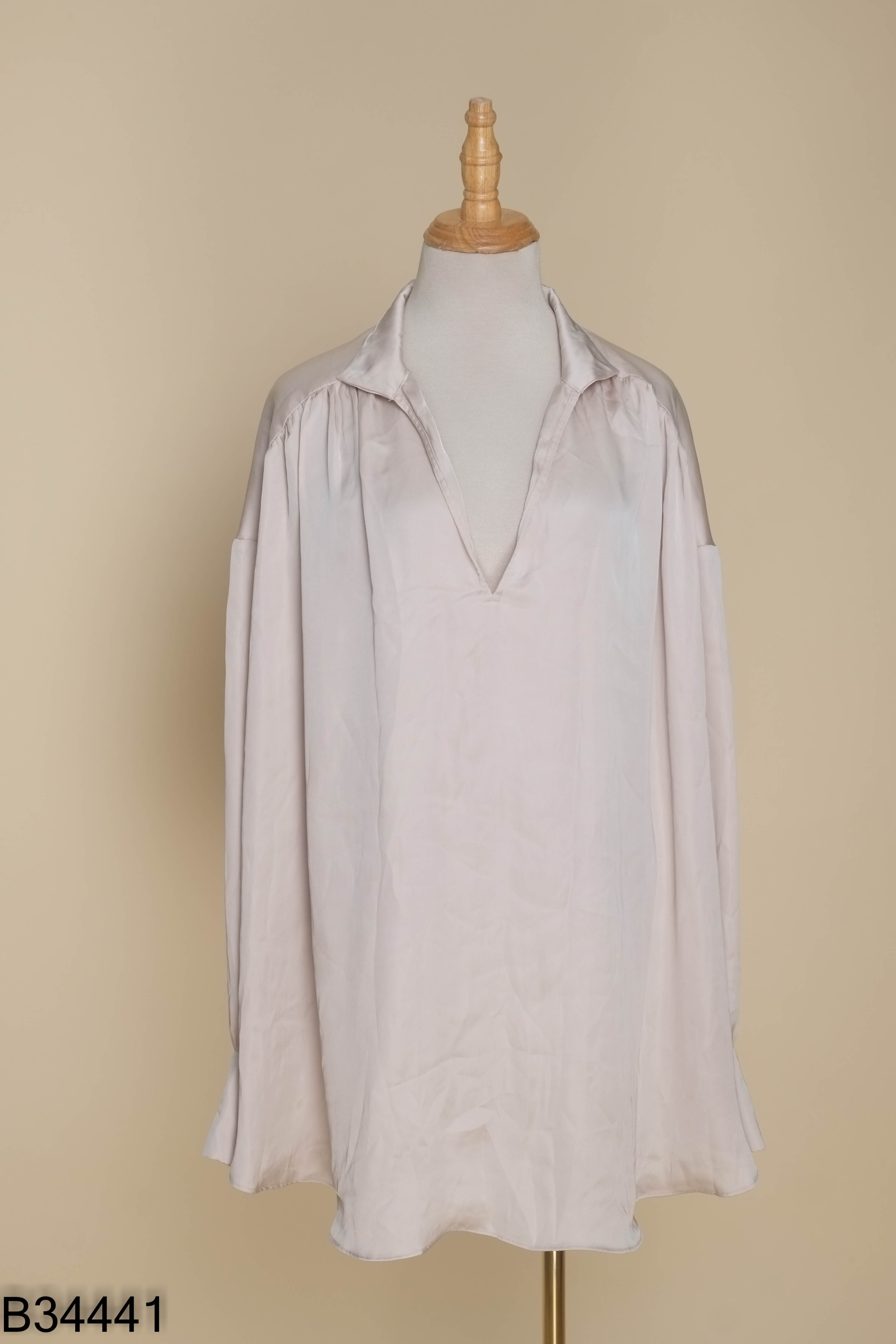 Áo lụa nâu H&M dài tay