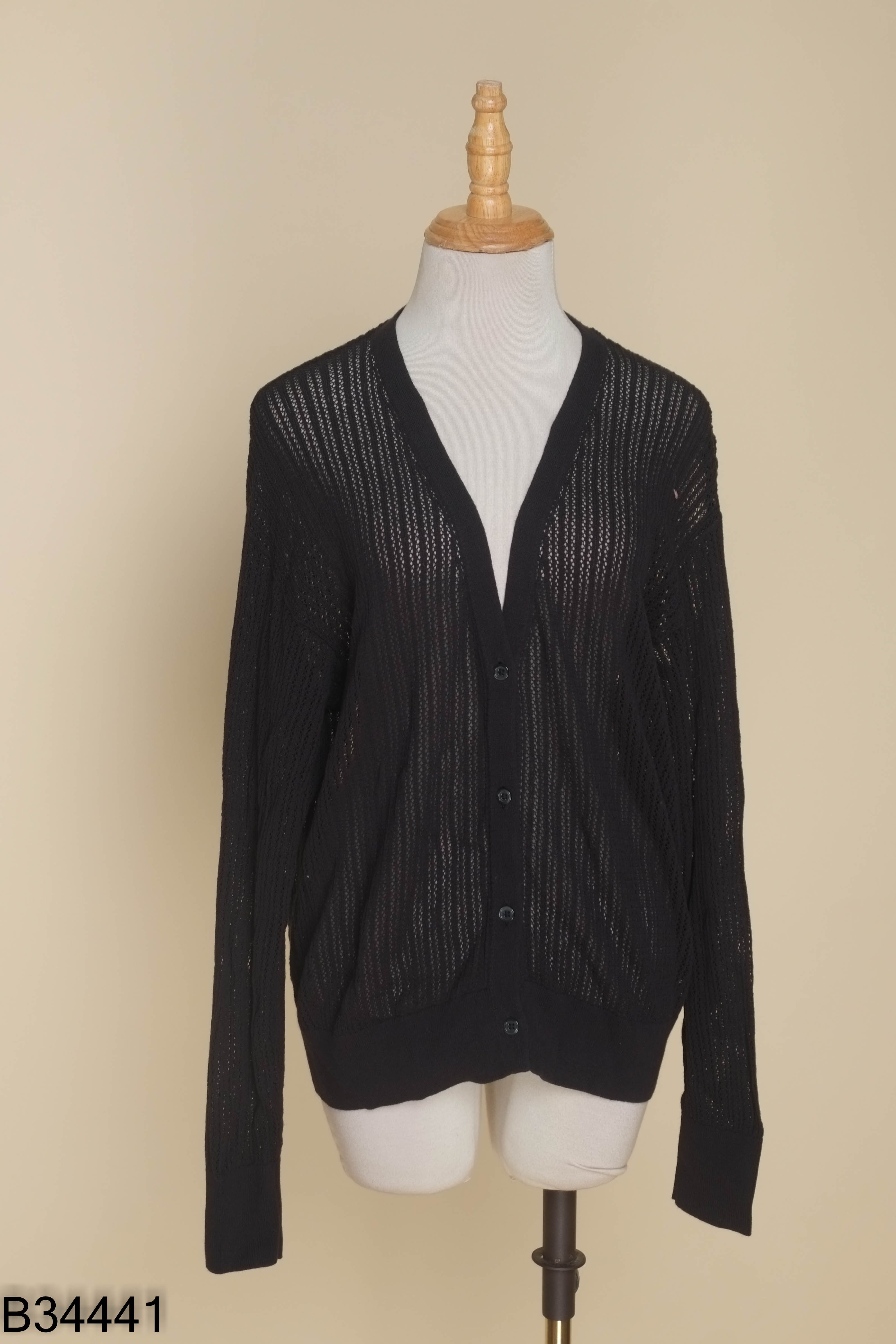 Áo cardigan đen UNIQLO lưới