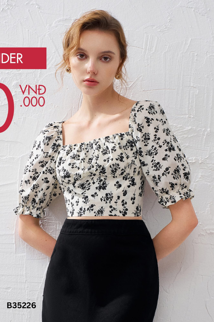 Áo ADORE DRESS hoa đen