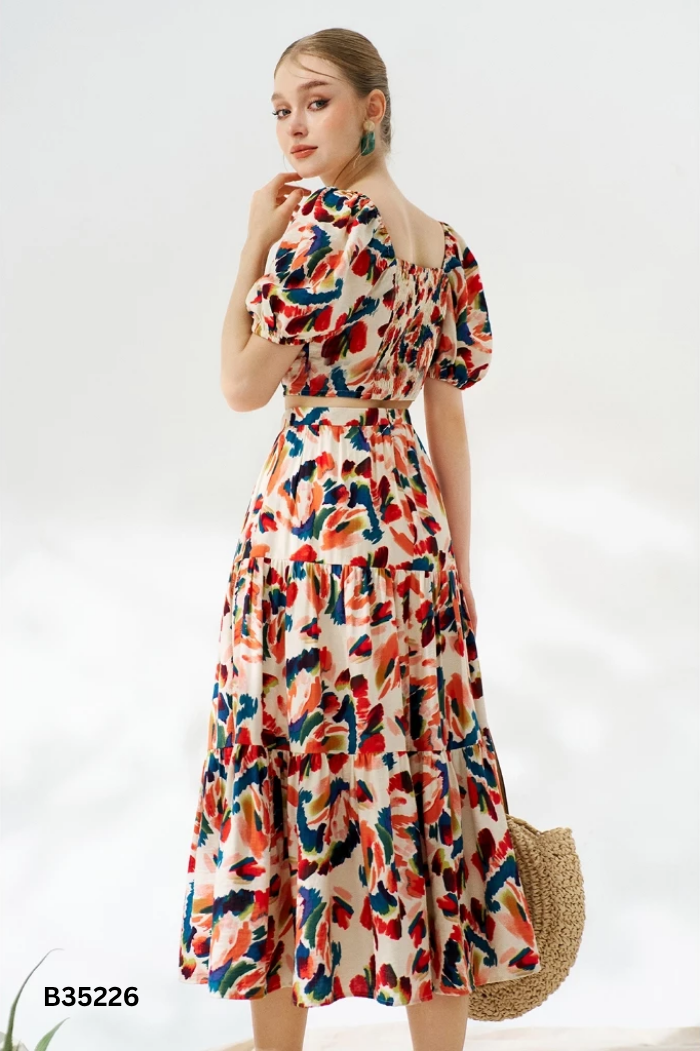Chân váy ADORE DRESS be họa tiết màu sắc