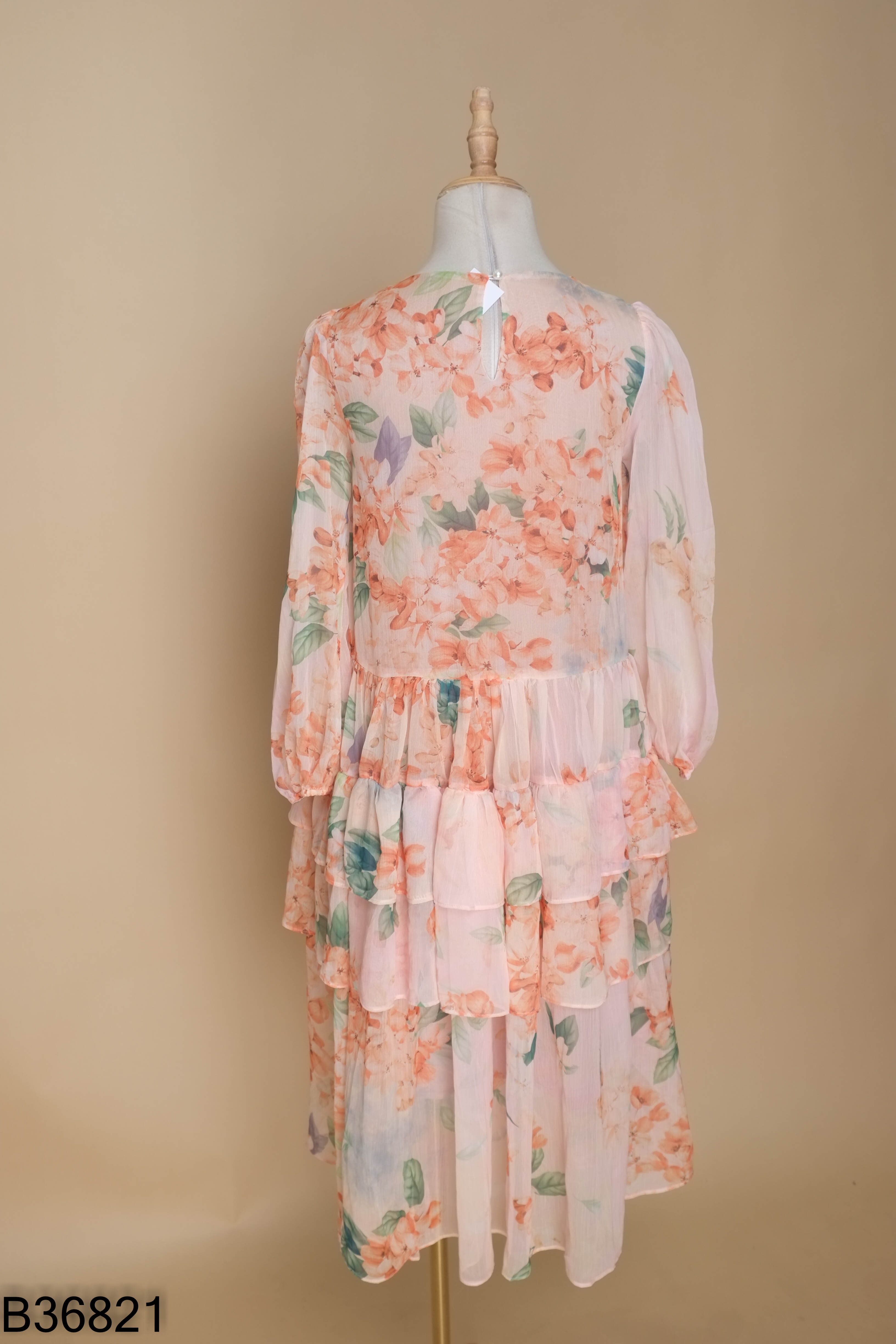Váy MIU STORE hồng hoa cam