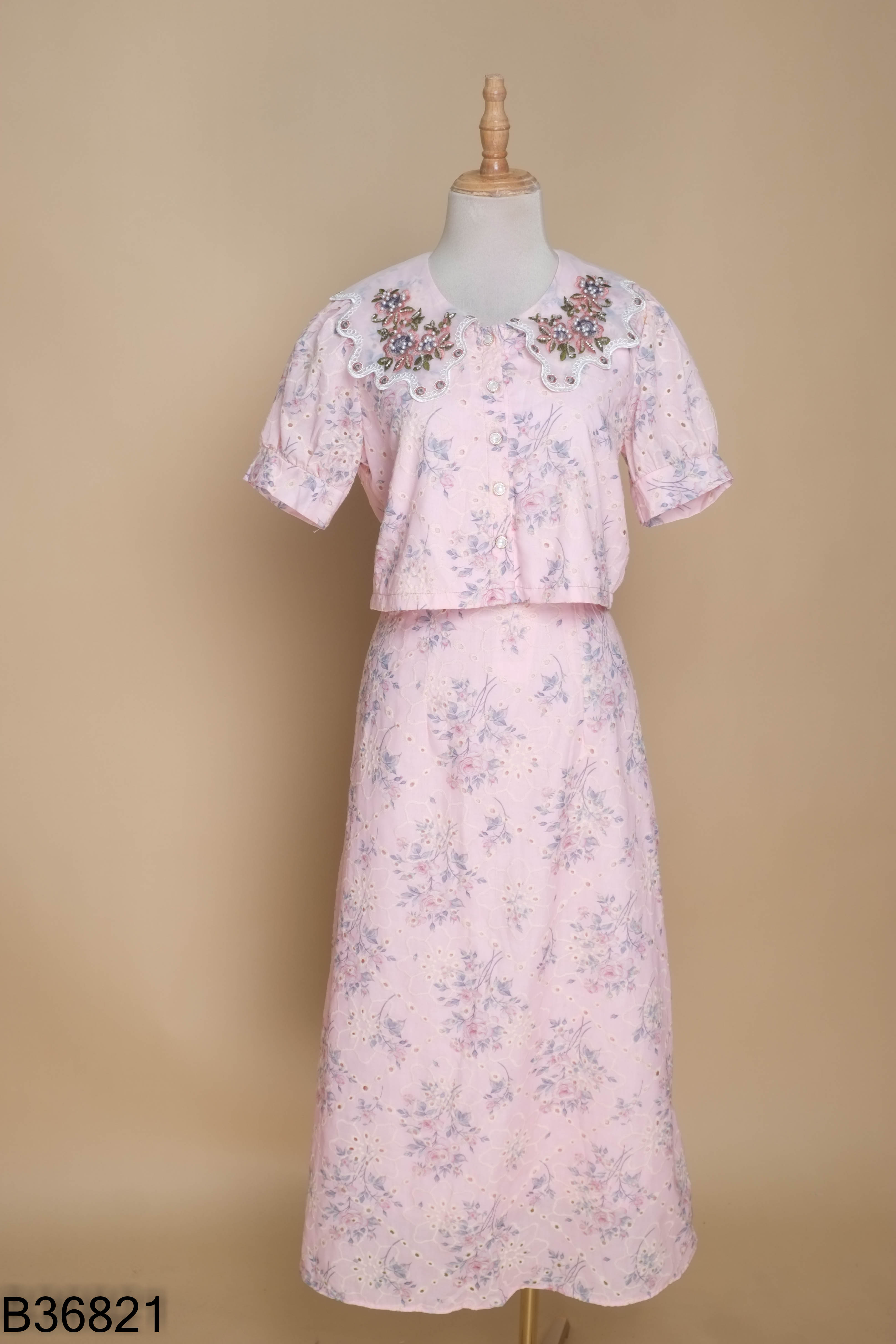 SET áo hồng hoa+ chân váy