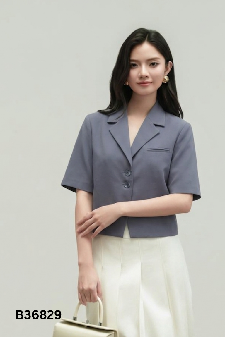 Áo THE LEMON xám cổ vest