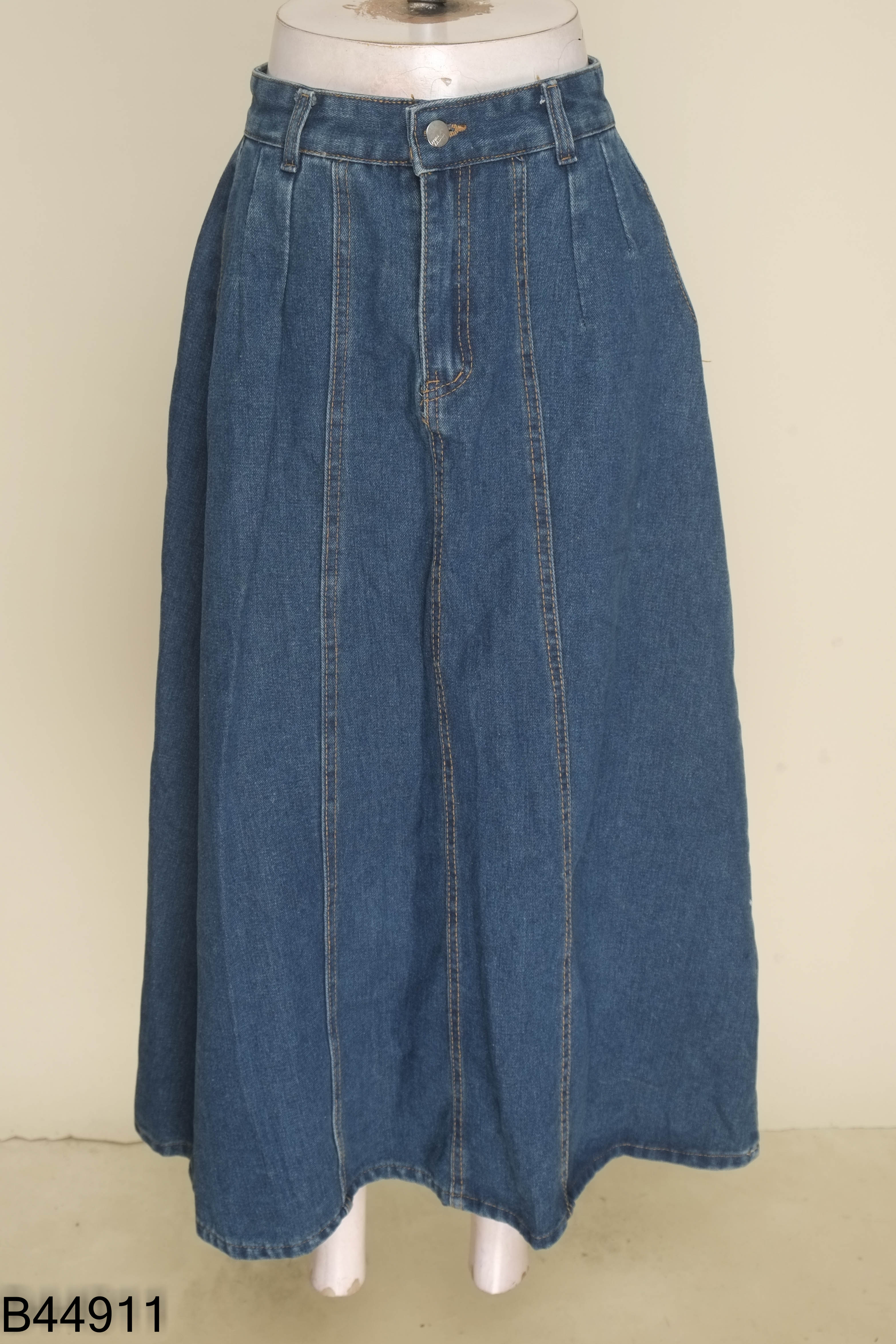 Chân váy jeans xanh dài