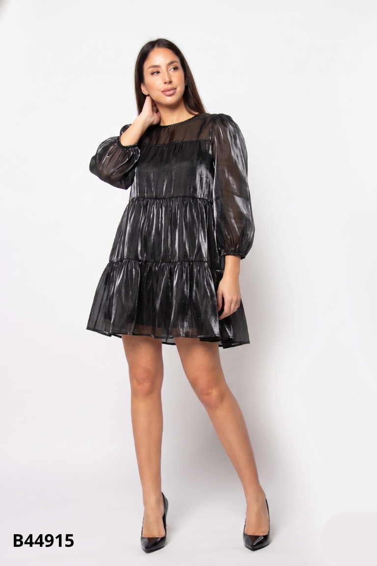 Váy babydoll organza đen