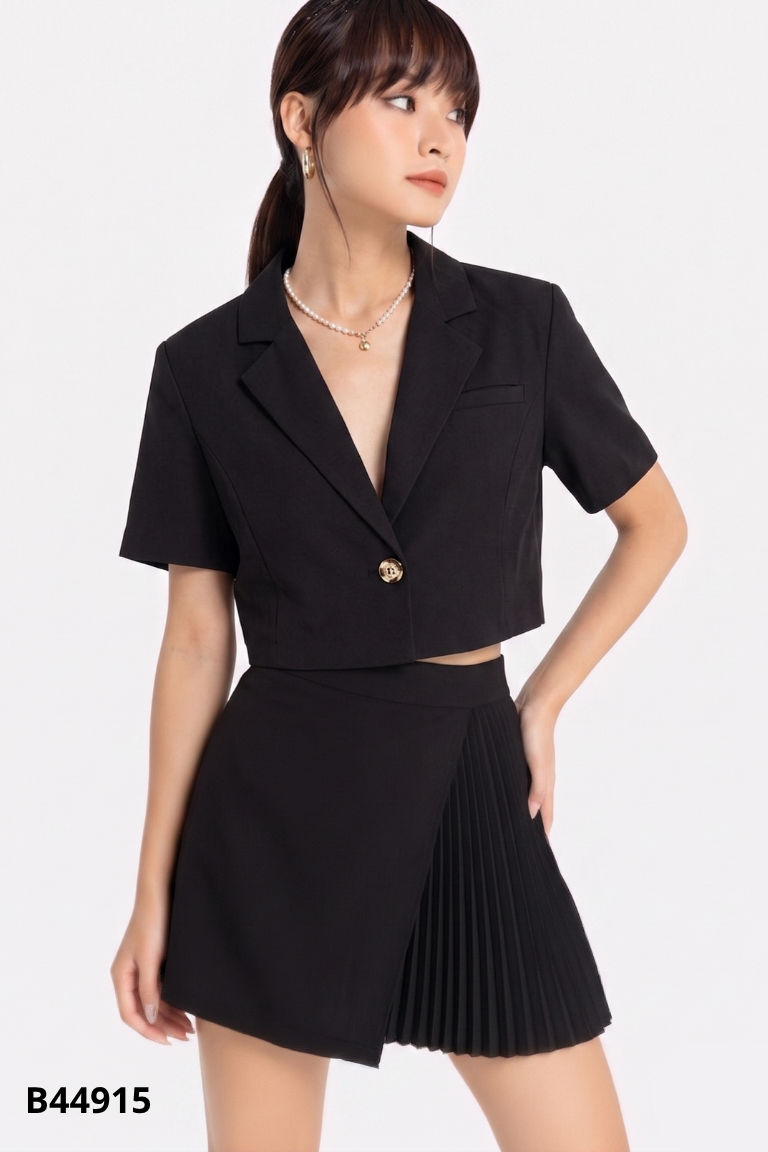 Set ASHLEY đen áo blazers + chân váy