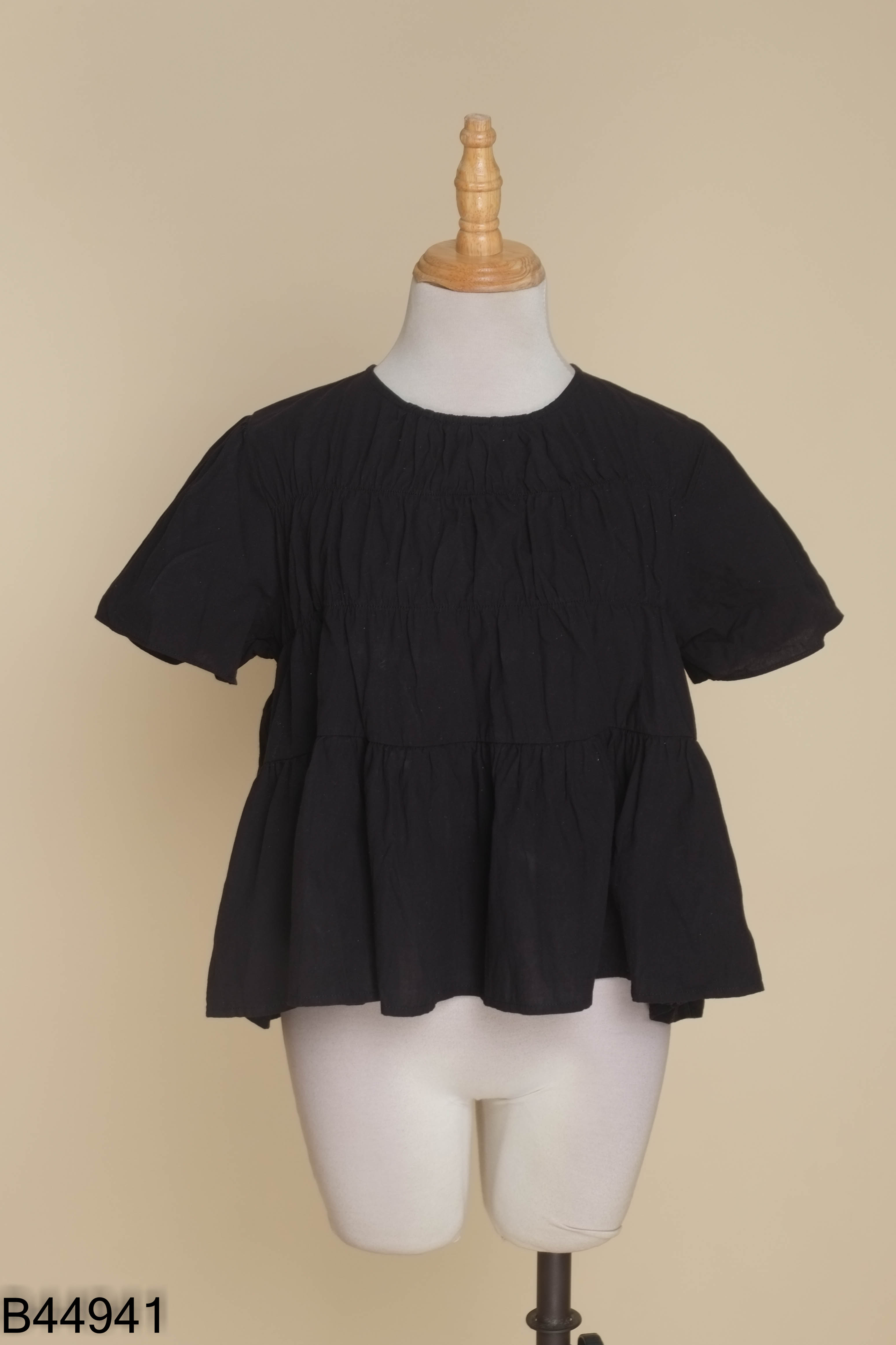 Áo babbydoll DOB. EVERYWEAR đen