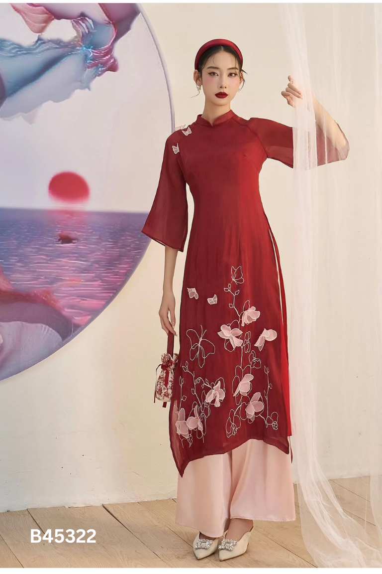SETáo dài NẮNG đỏ+ quần hồng