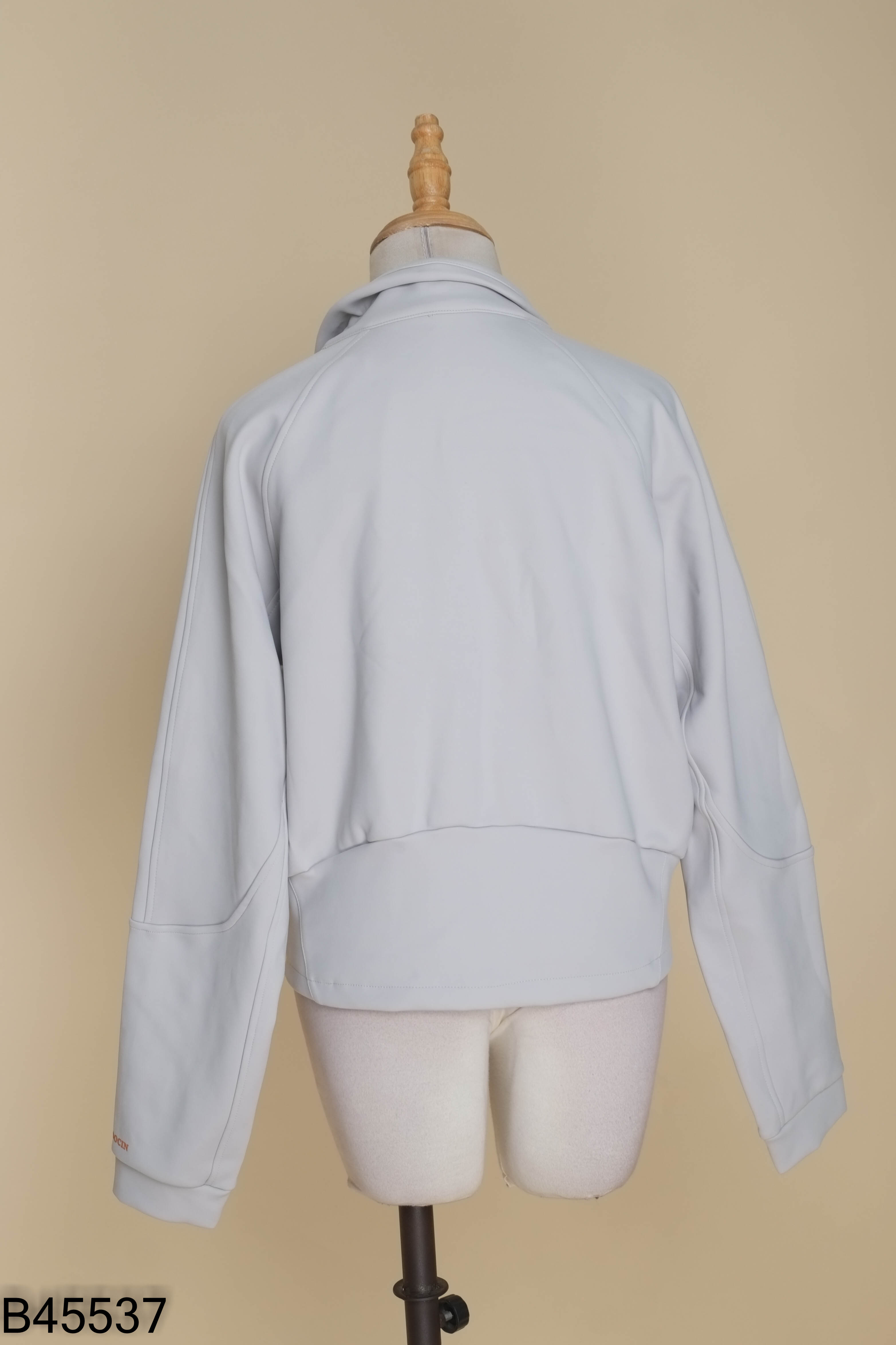 Áo khoác linen ghi khóa dài tay
