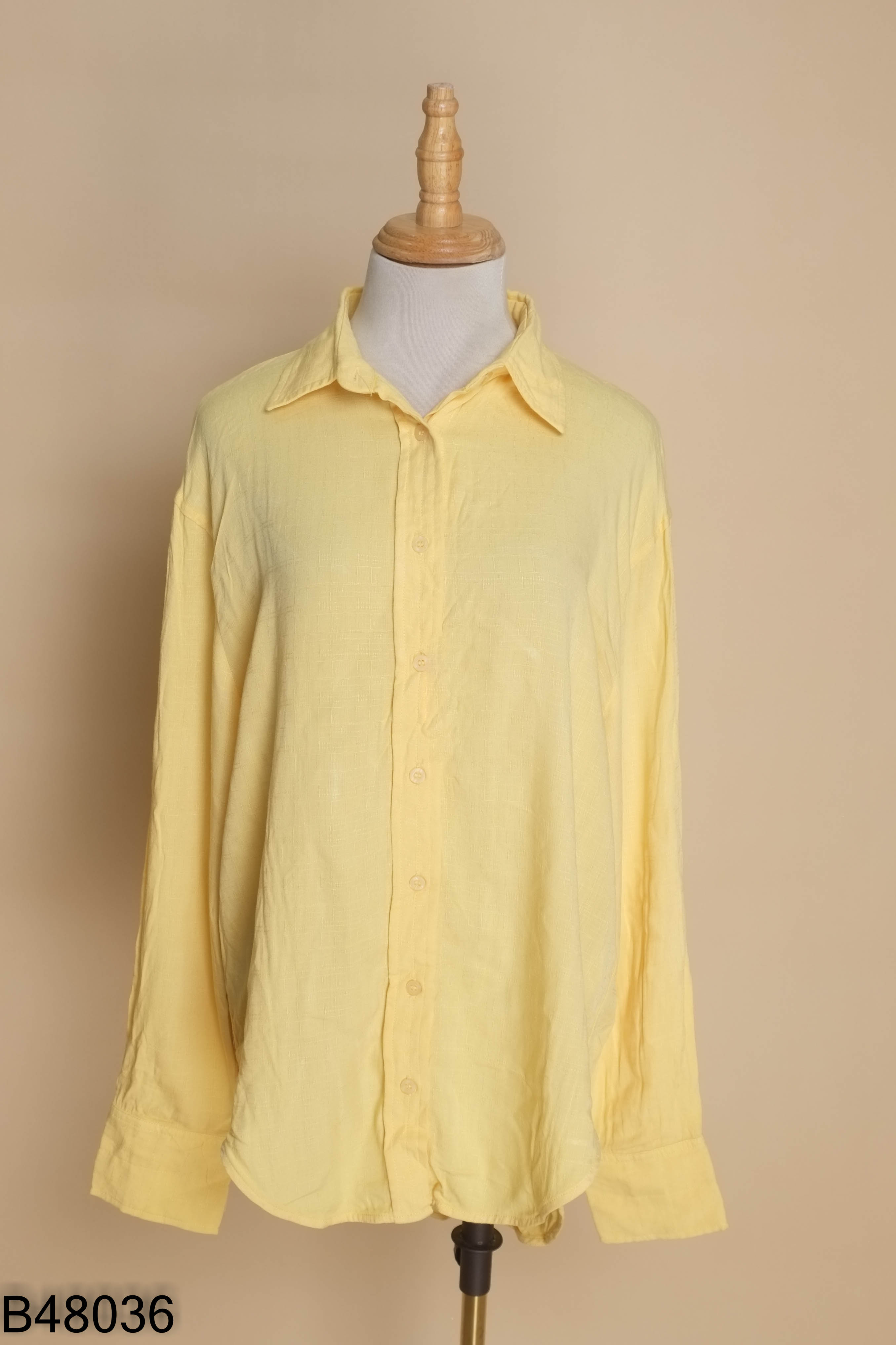 Áo sơ mi linen ZARA vàng (XUẤT)
