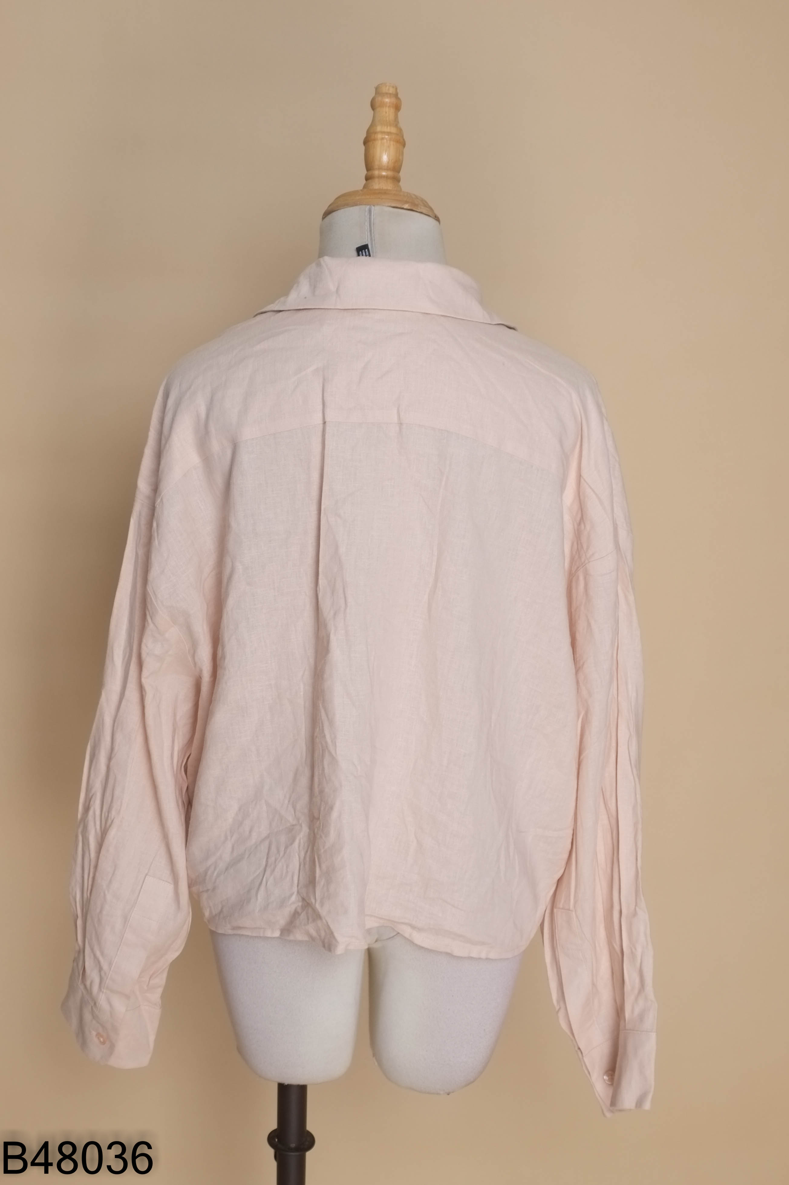 Áo sơ mi linen DKNY JEANS hồng (cắt tag)