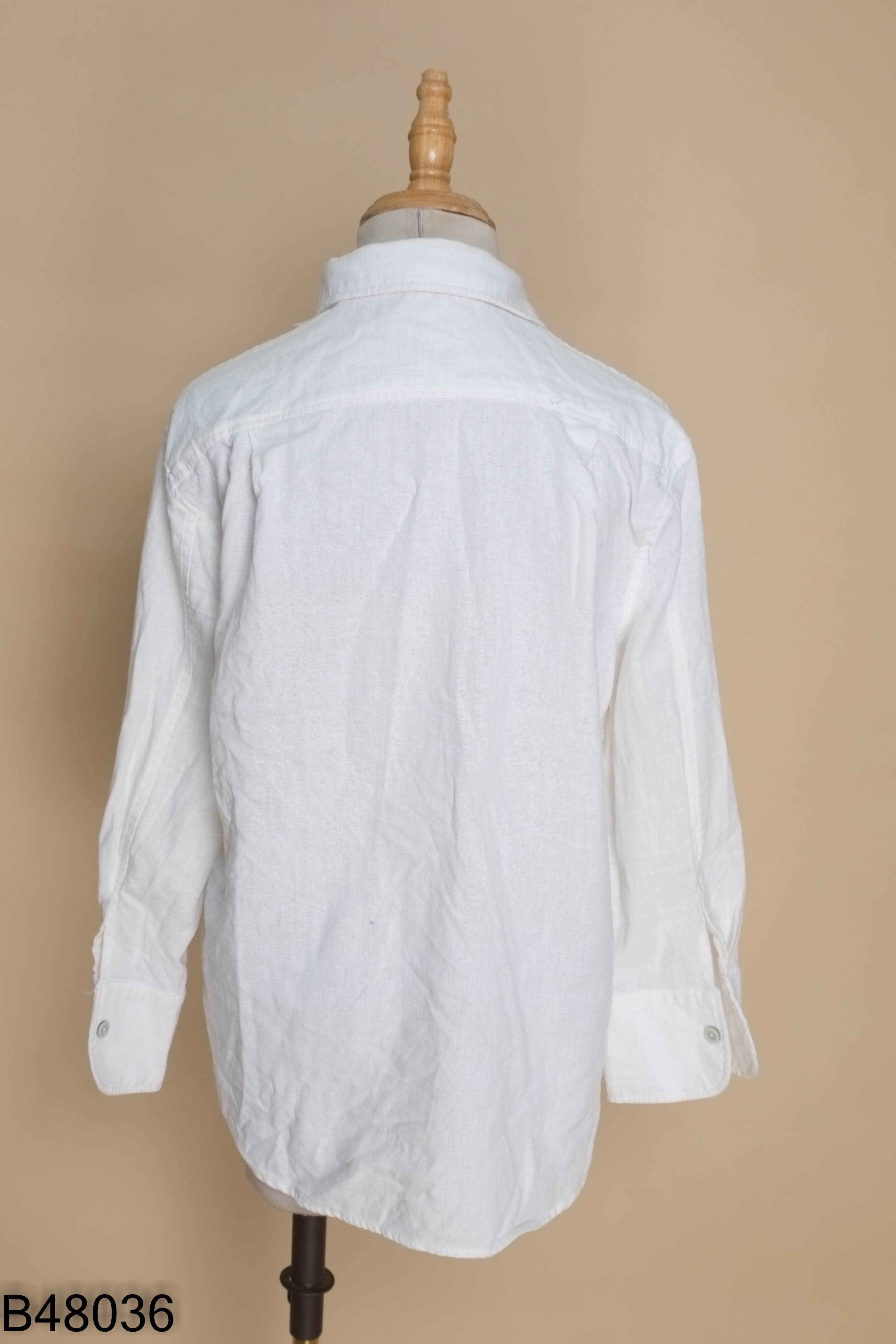 Áo sơ mi linen ZARA trắng (xuất)