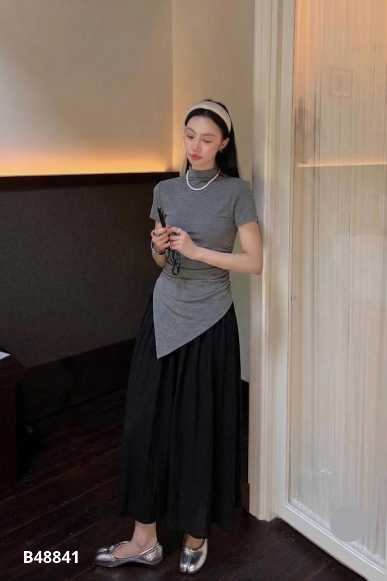 Chân váy đen dài babydoll