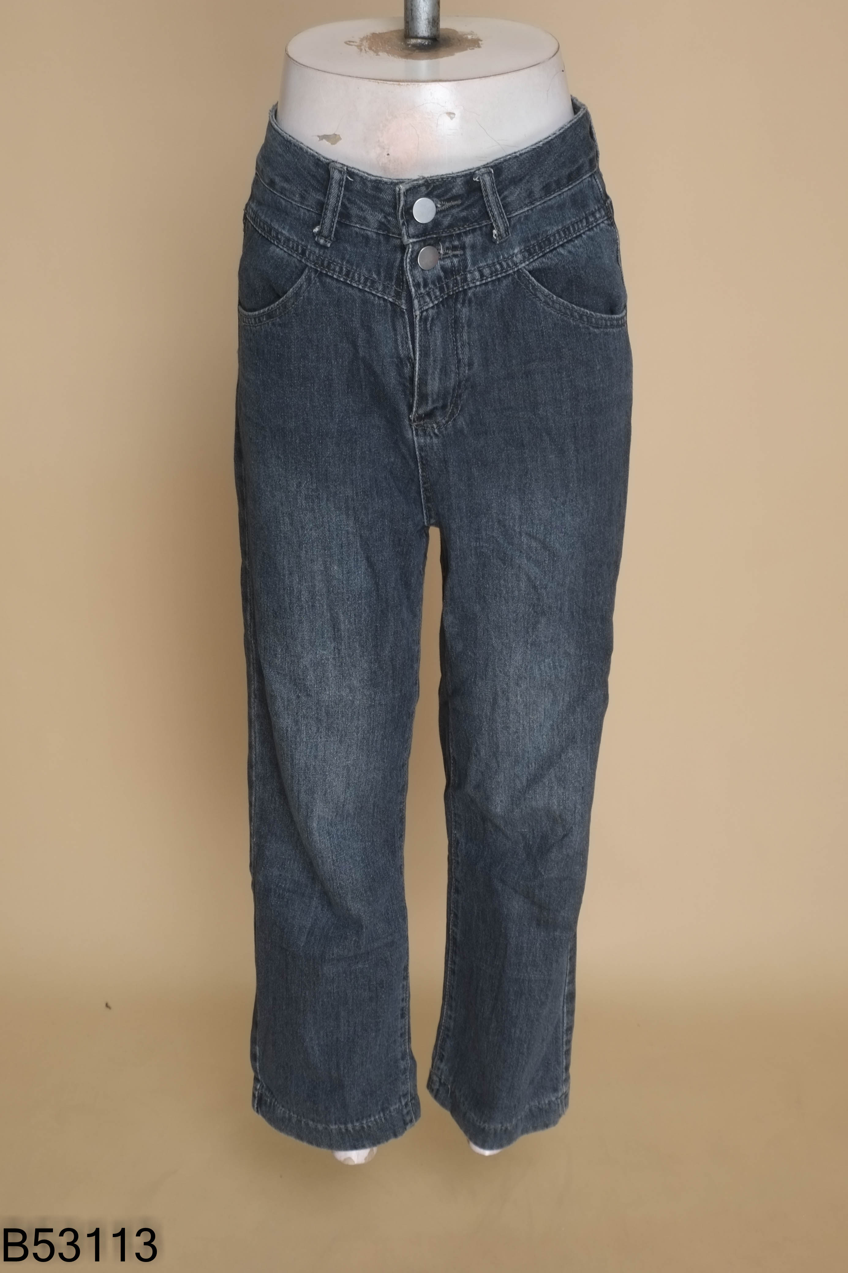 Quần jeans xám đen ống loe