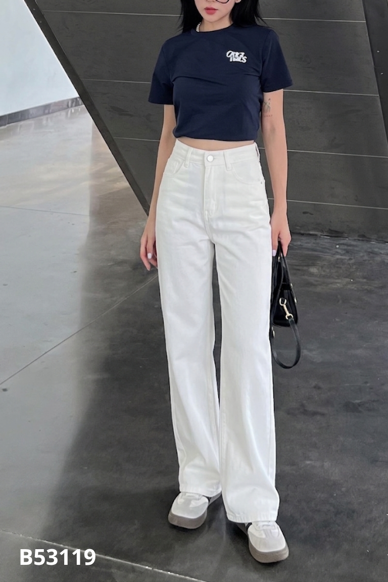 Quần jeans trắng trơn