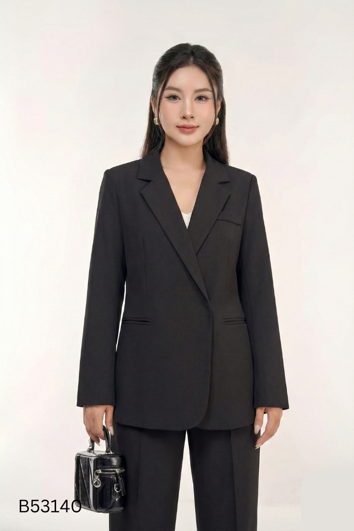 Áo khoác vest đen trơn