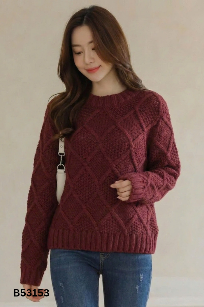 Áo len đỏ rượu