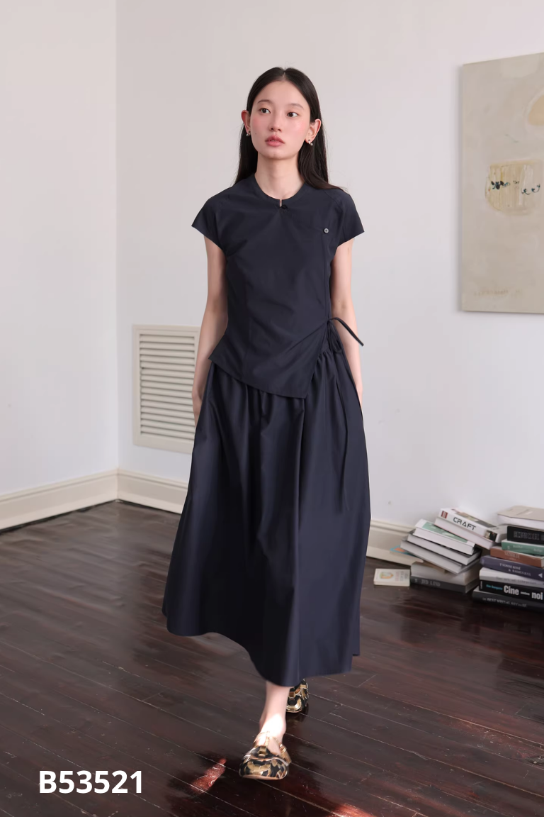 Váy xanh than SUPERSCAPE buộc vạt eo
