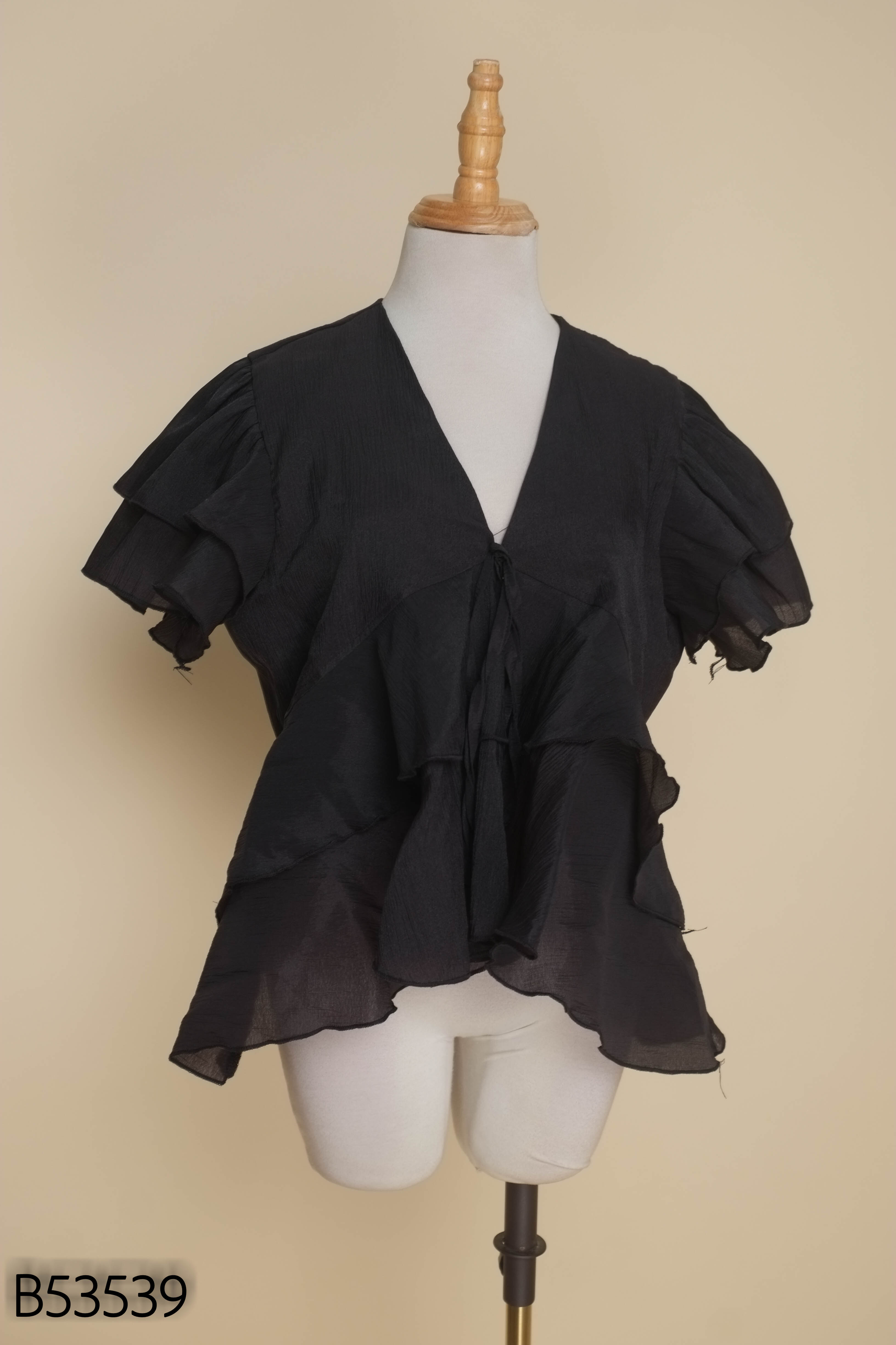 Áo babydoll đen 3 tầng