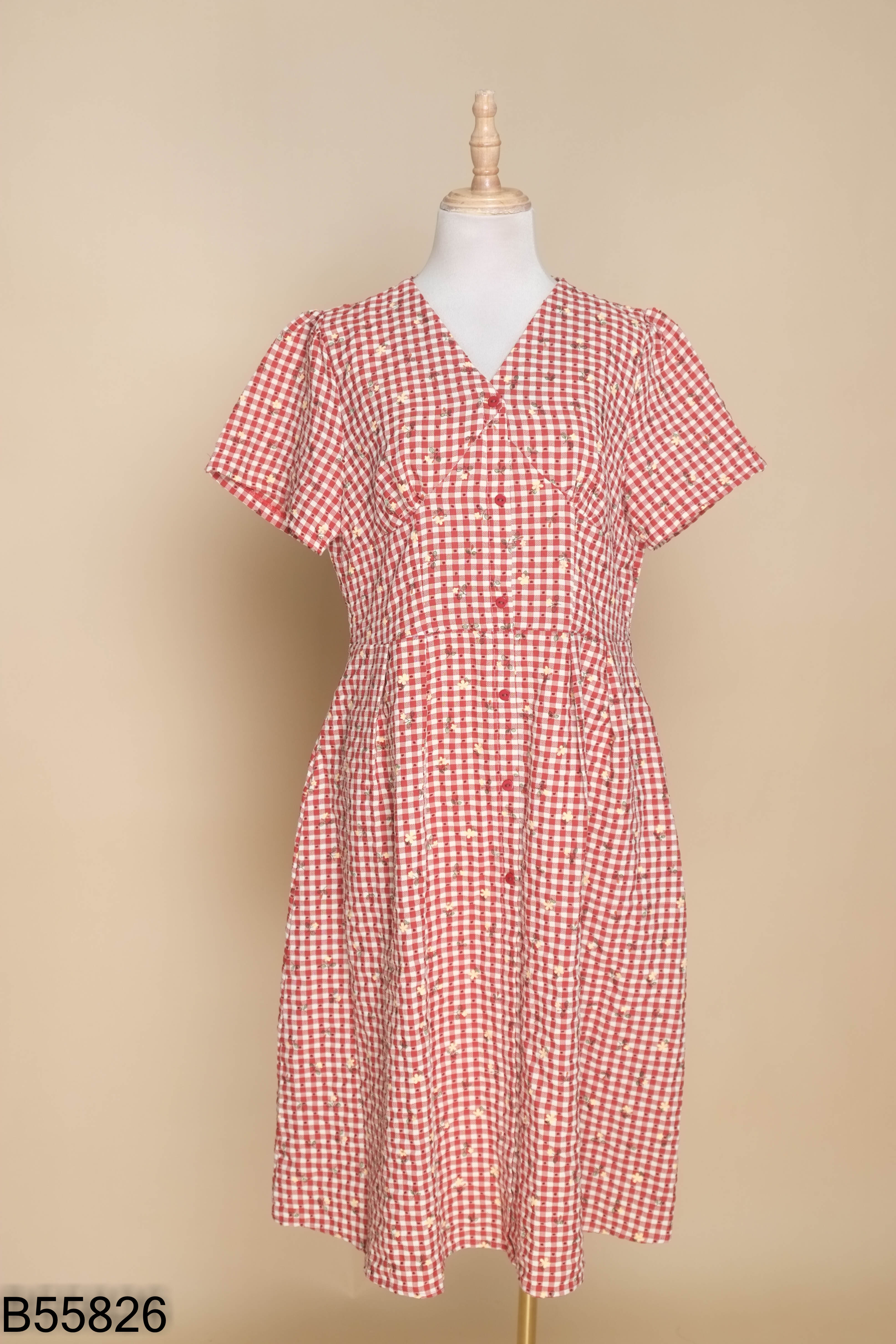 Váy VSHIRT đỏ kẻ caro