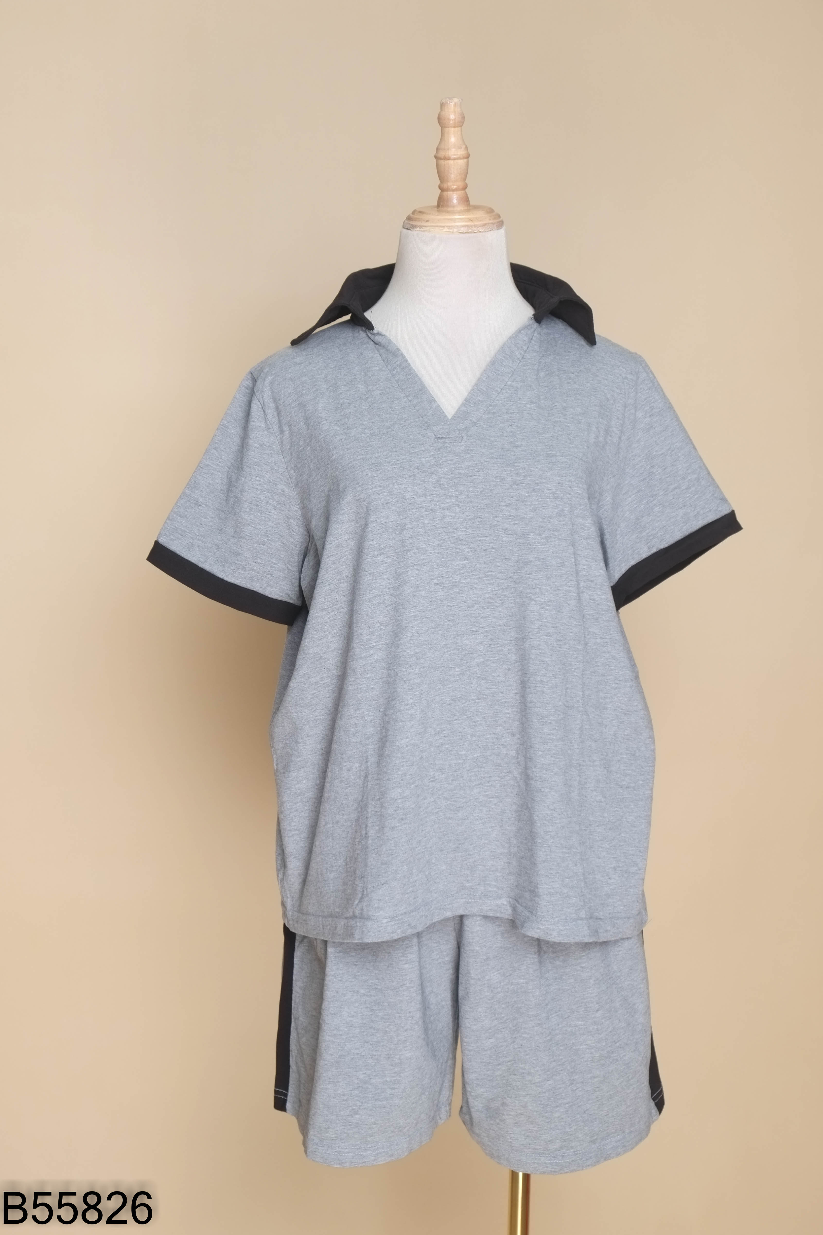 Set áo polo CHISO xám + quần short