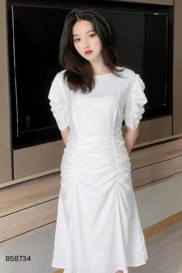 Váy đũi trắng dúm