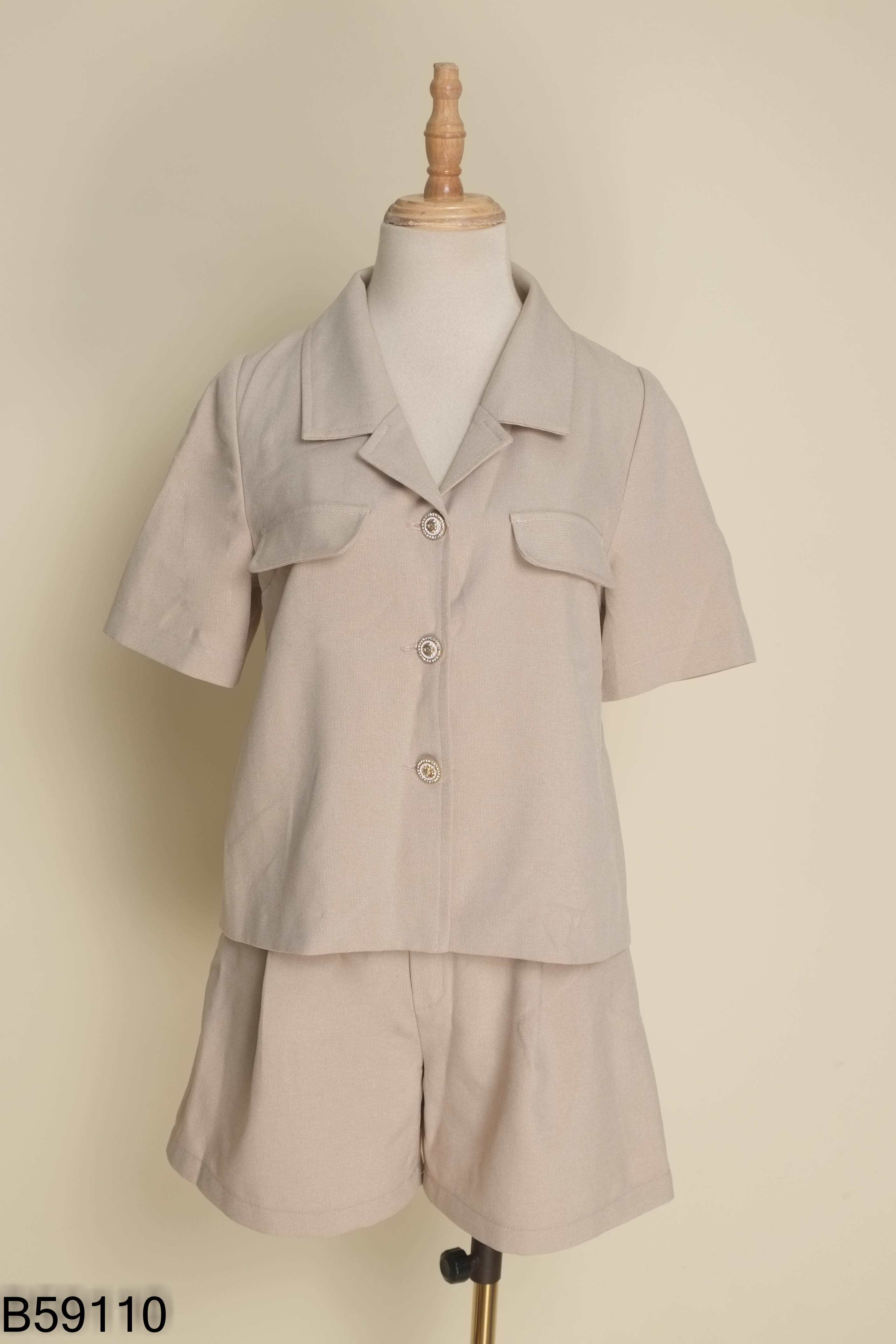 Set Áo be MÉO trơn + quần short
