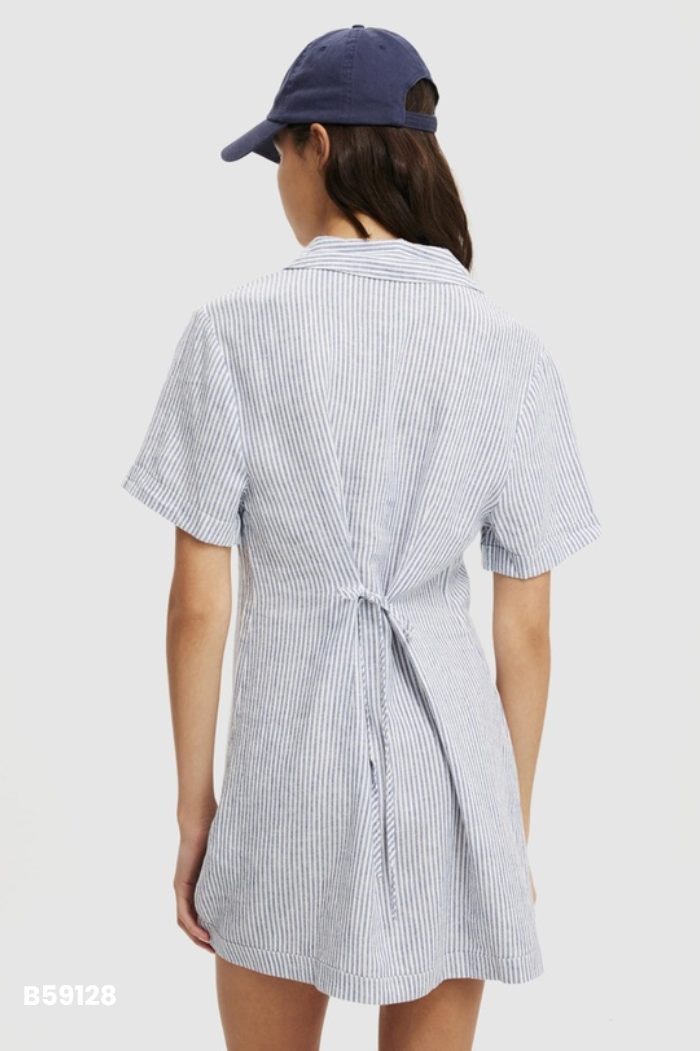 Váy sơ mi COTTON ON xanh sọc