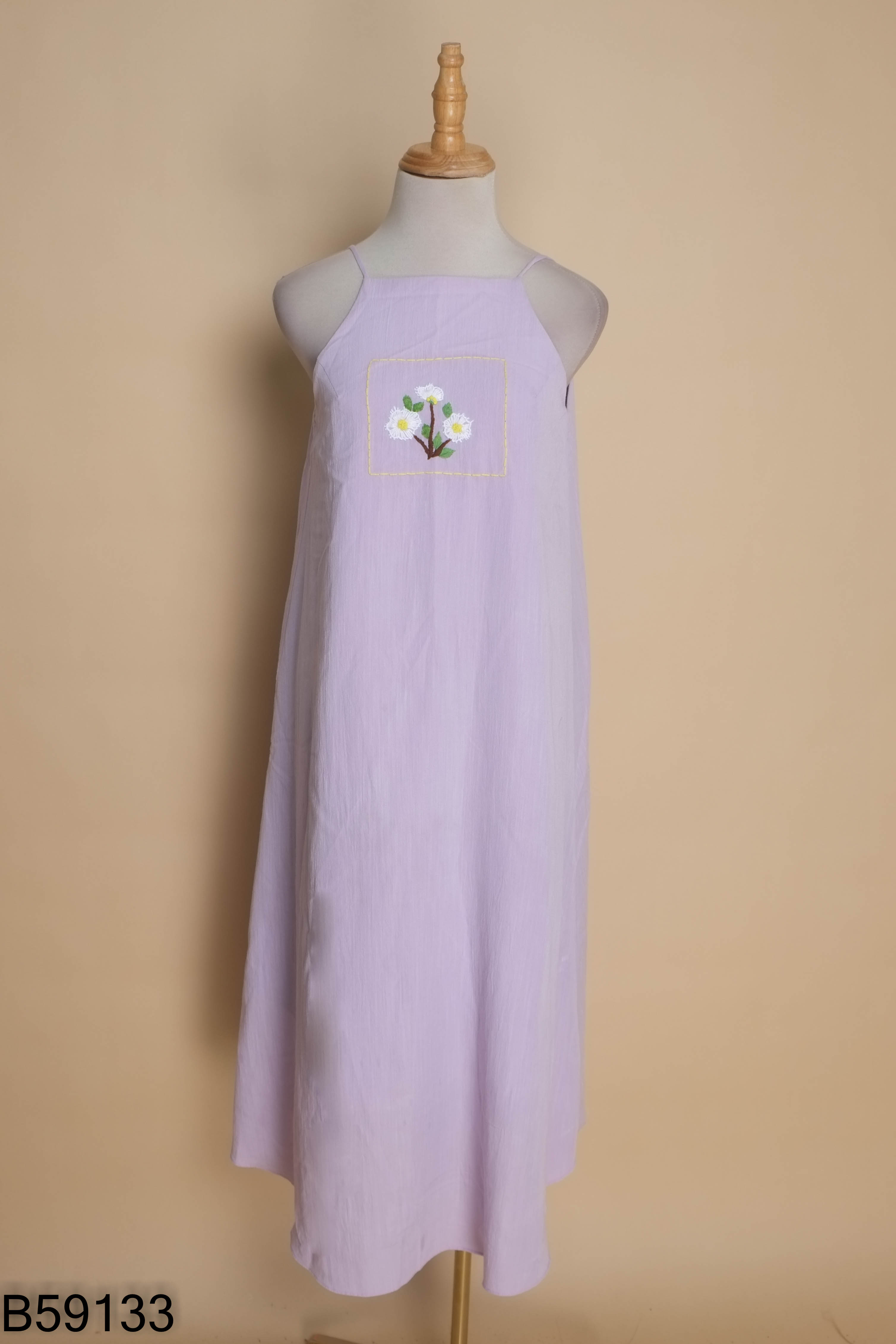 Váy dây tím thêu ANCLOTHING