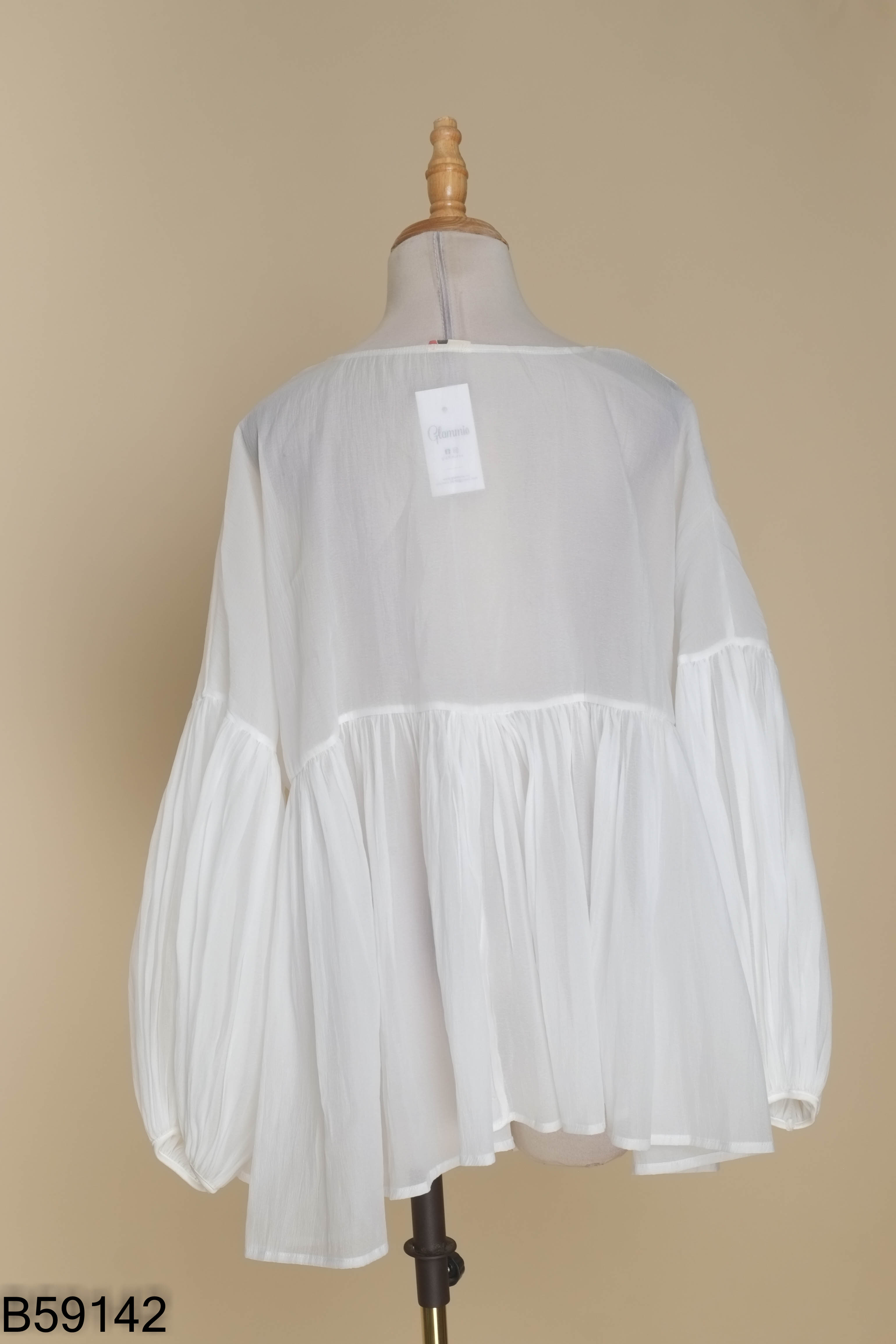 Áo babydoll trắng voan mỏng