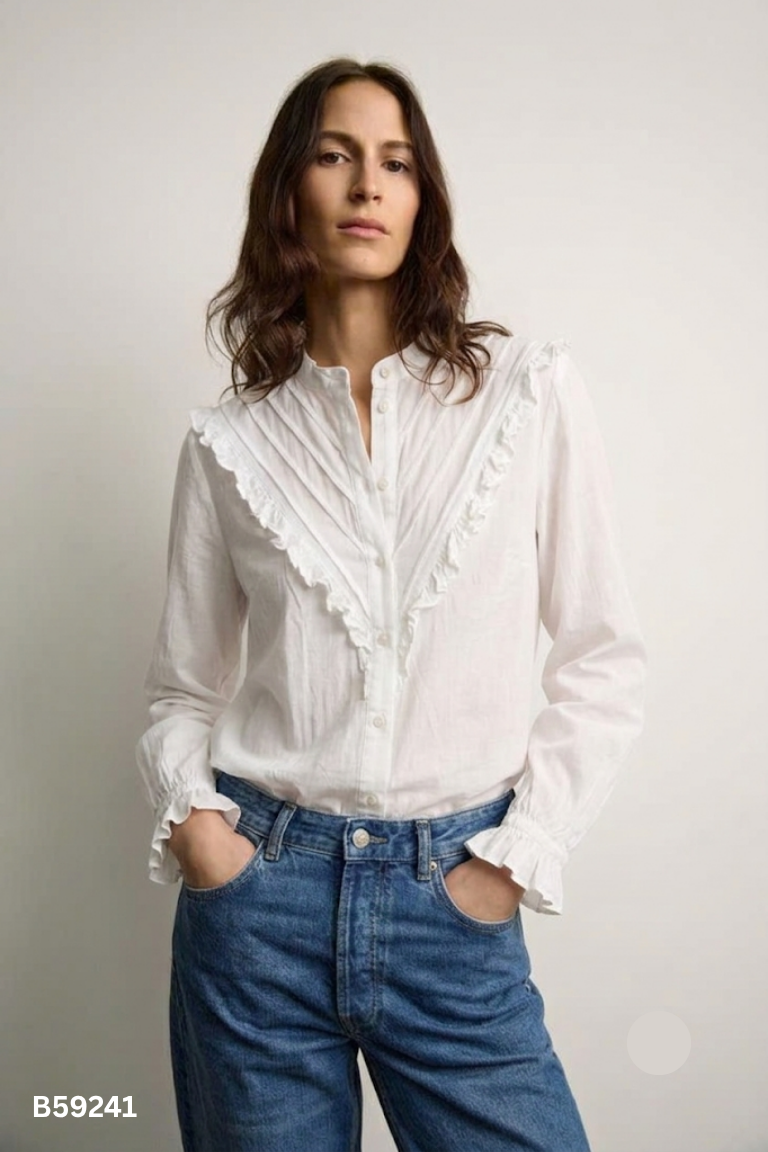 Áo sơ mi ZARA linen trắng