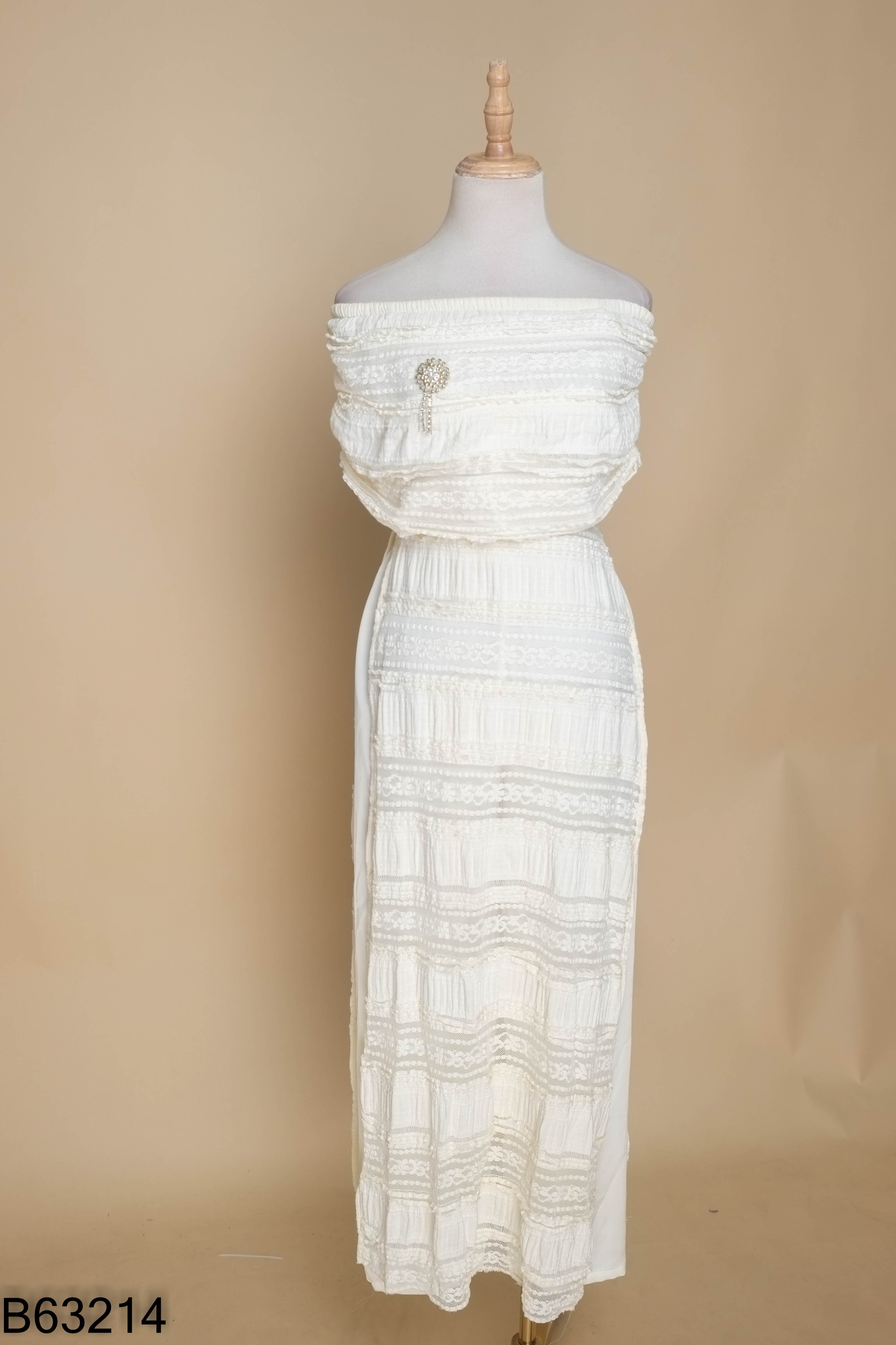 Set COSY be áo dài ren + quần lụa