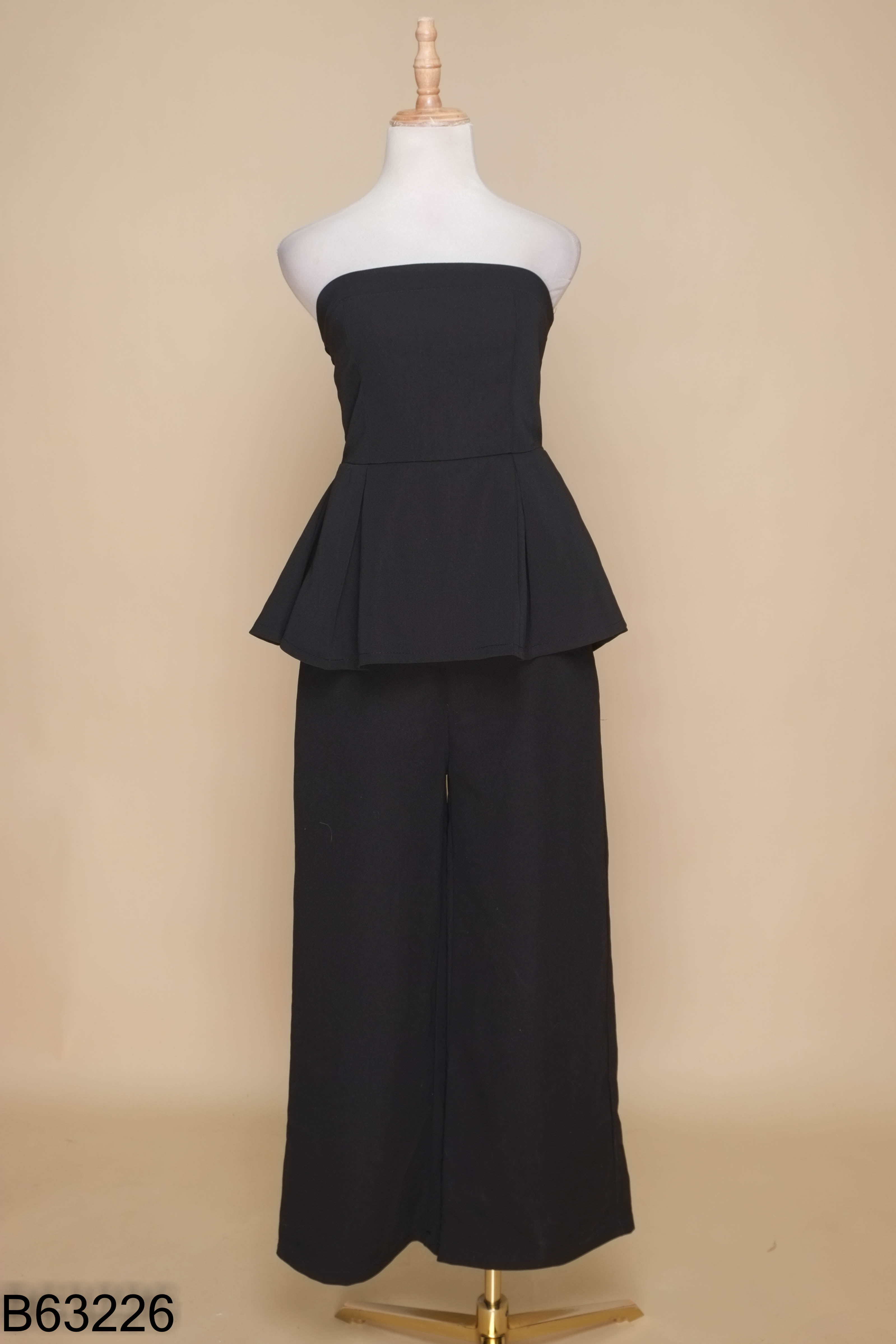 Set Áo cúp đen trơn + Quần dài