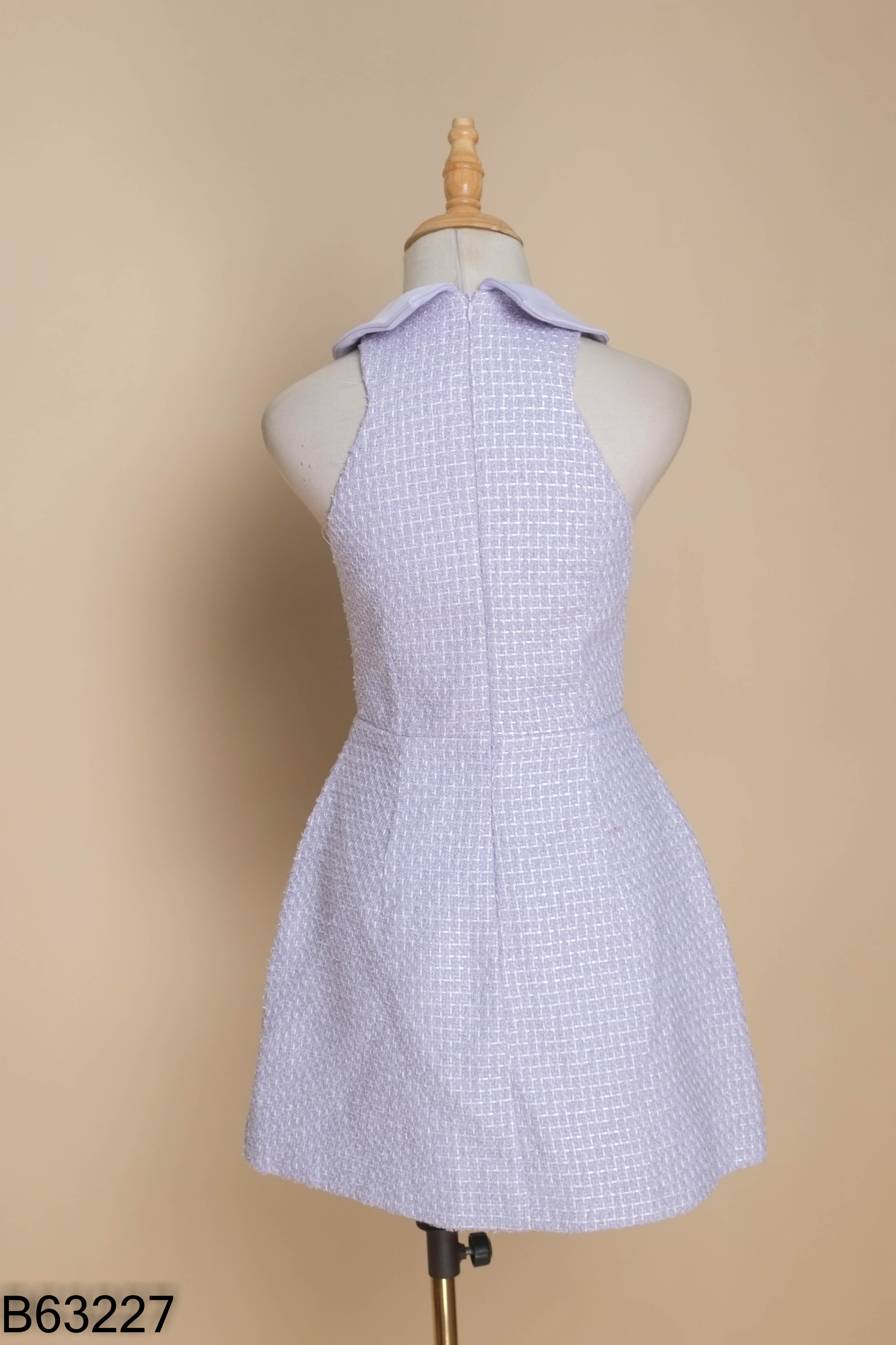 Váy CHOU CHOU dạ tweed tím cúc ngọc