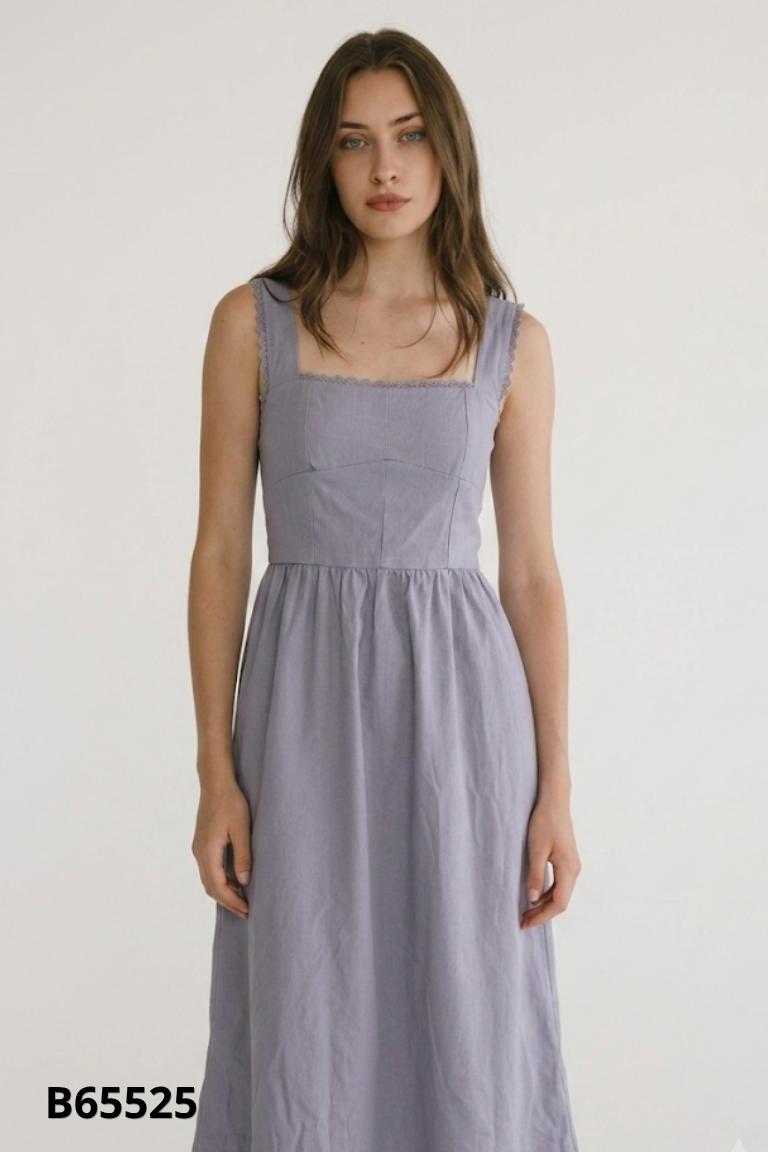 Váy ZARA (xuất) linen xanh