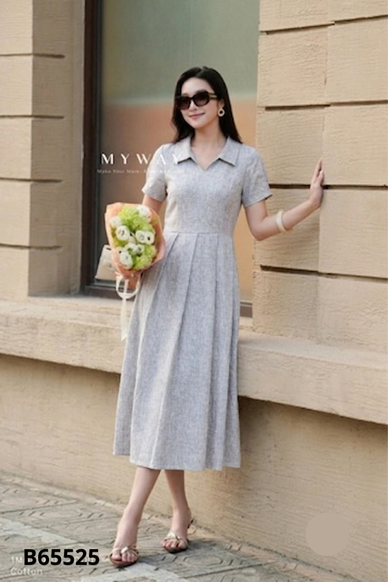 Váy dạ xám phối