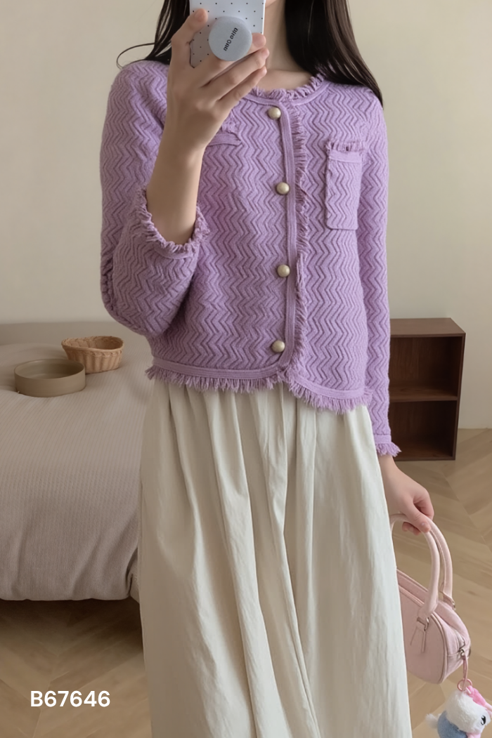 Áo khoác MISS LIN lửng tím