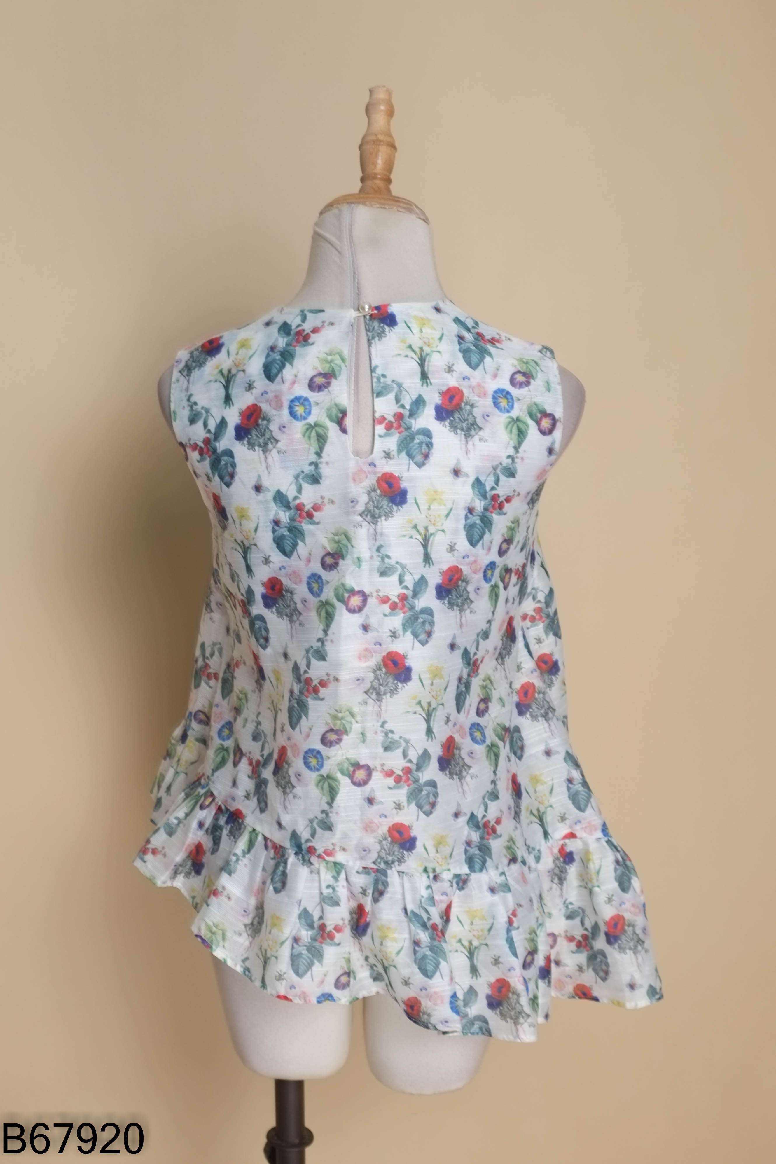 Áo voan NEW COLLECTION trắng họa tiết hoa